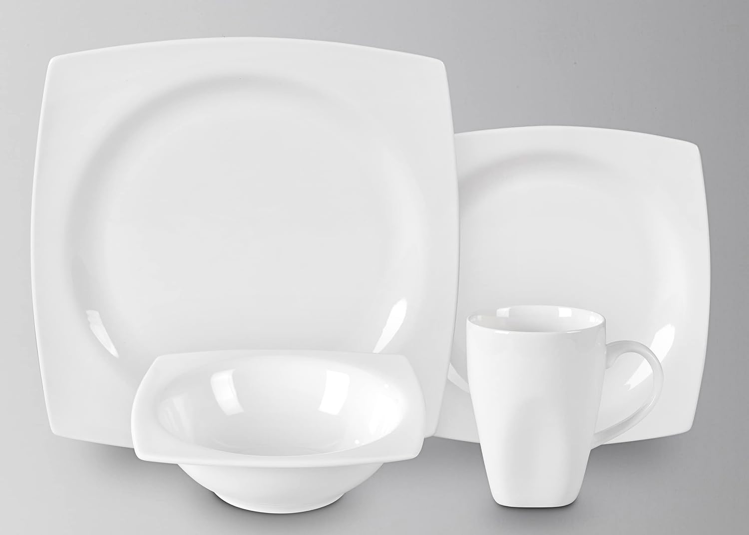 Bone China Square Rim Shape Dinnerware Set