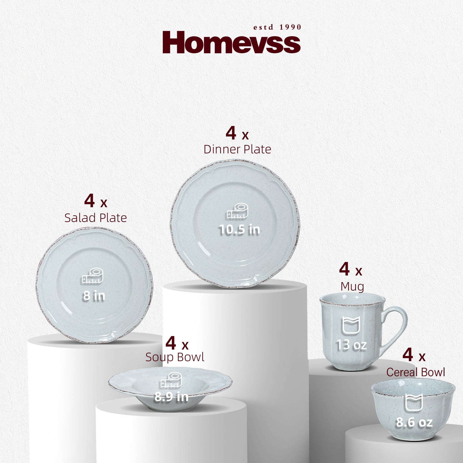 French Countryside Stoneware Dinnerware Set,HW