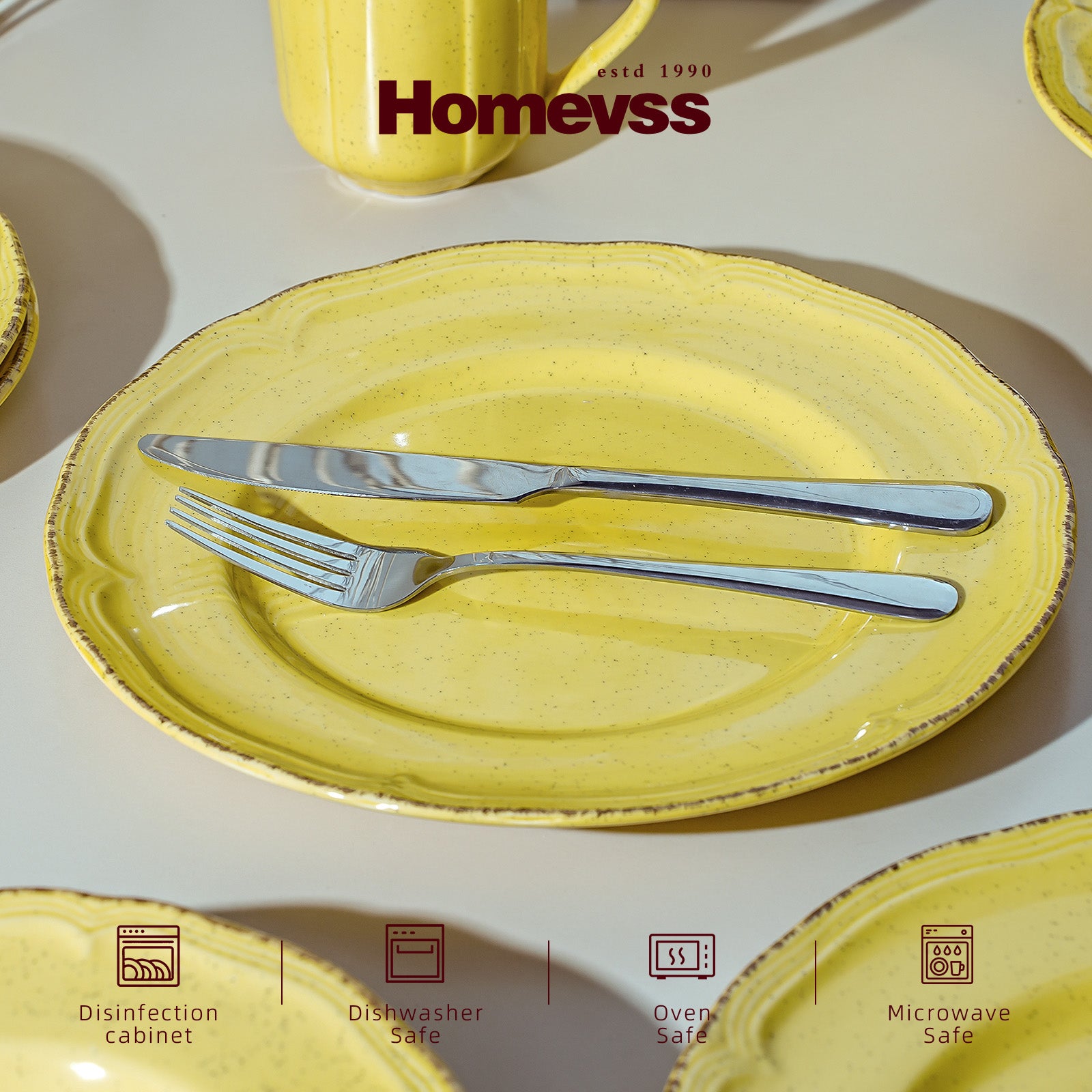 French Countryside Stoneware Dinnerware Set,HW