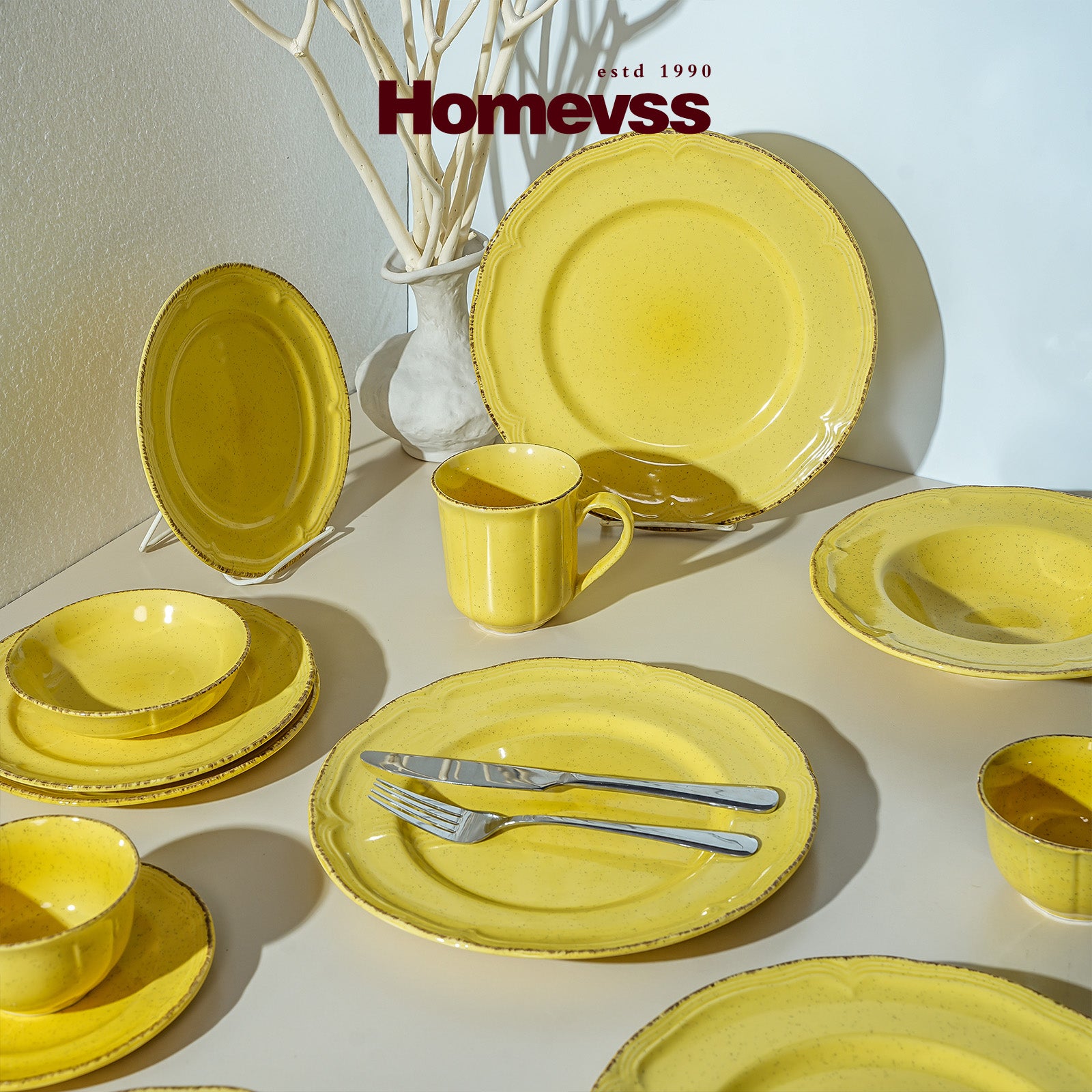 French Countryside Stoneware Dinnerware Set,HW