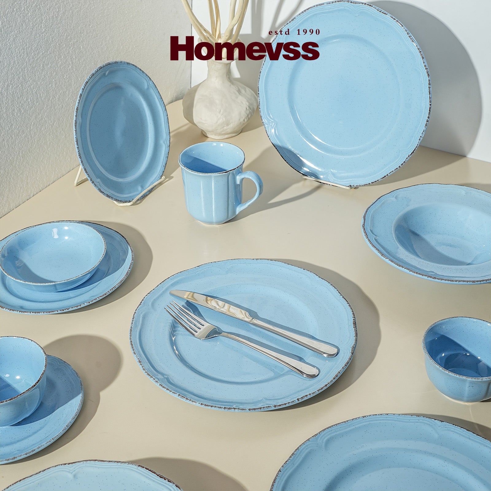 French Countryside Stoneware Dinnerware Set,HW