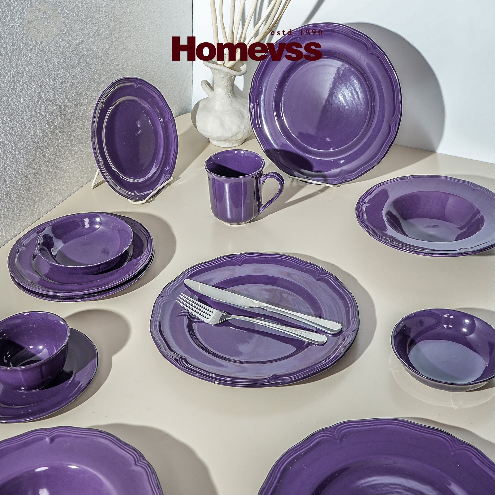 French Countryside Stoneware Dinnerware Set,HW