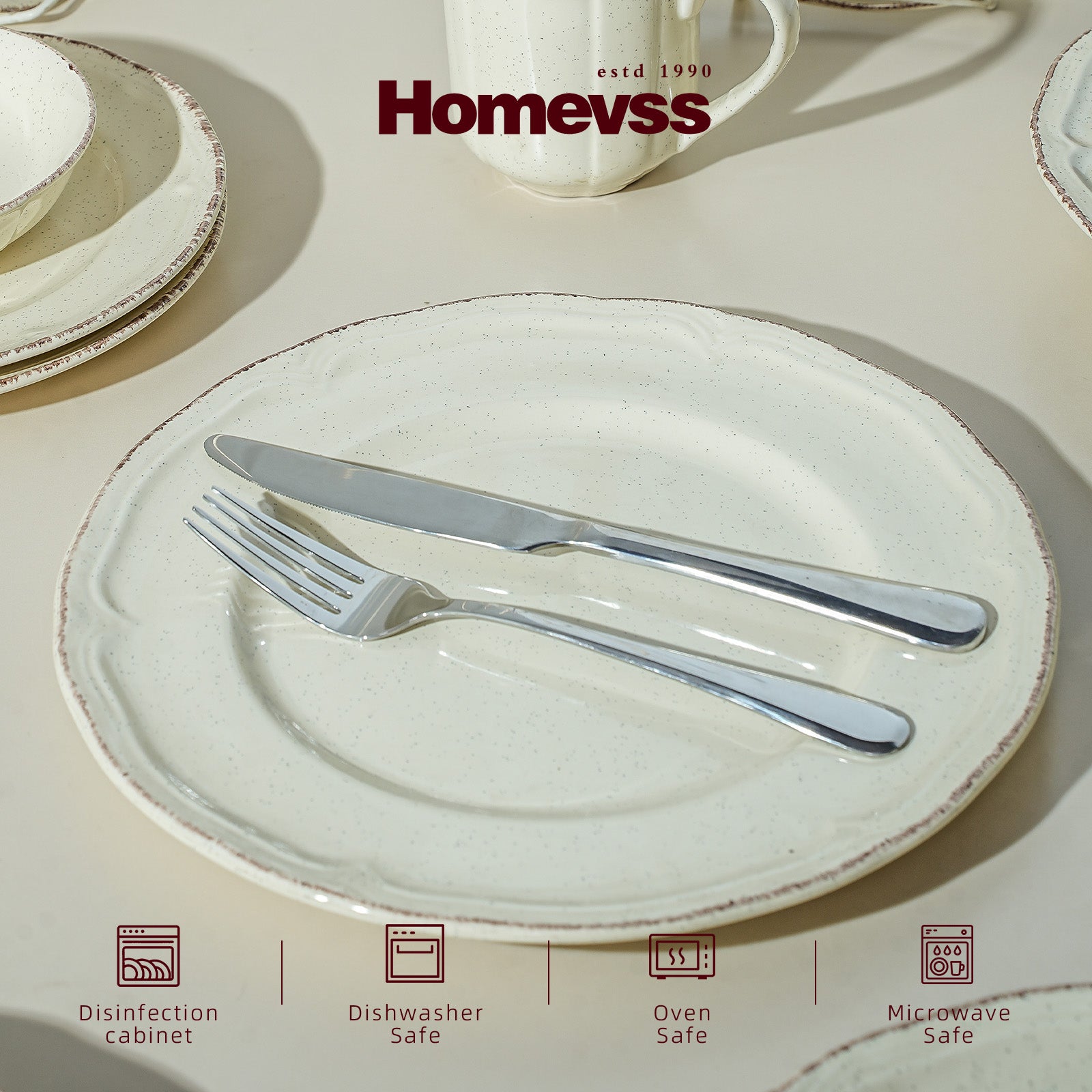 French Countryside Stoneware Dinnerware Set,HW