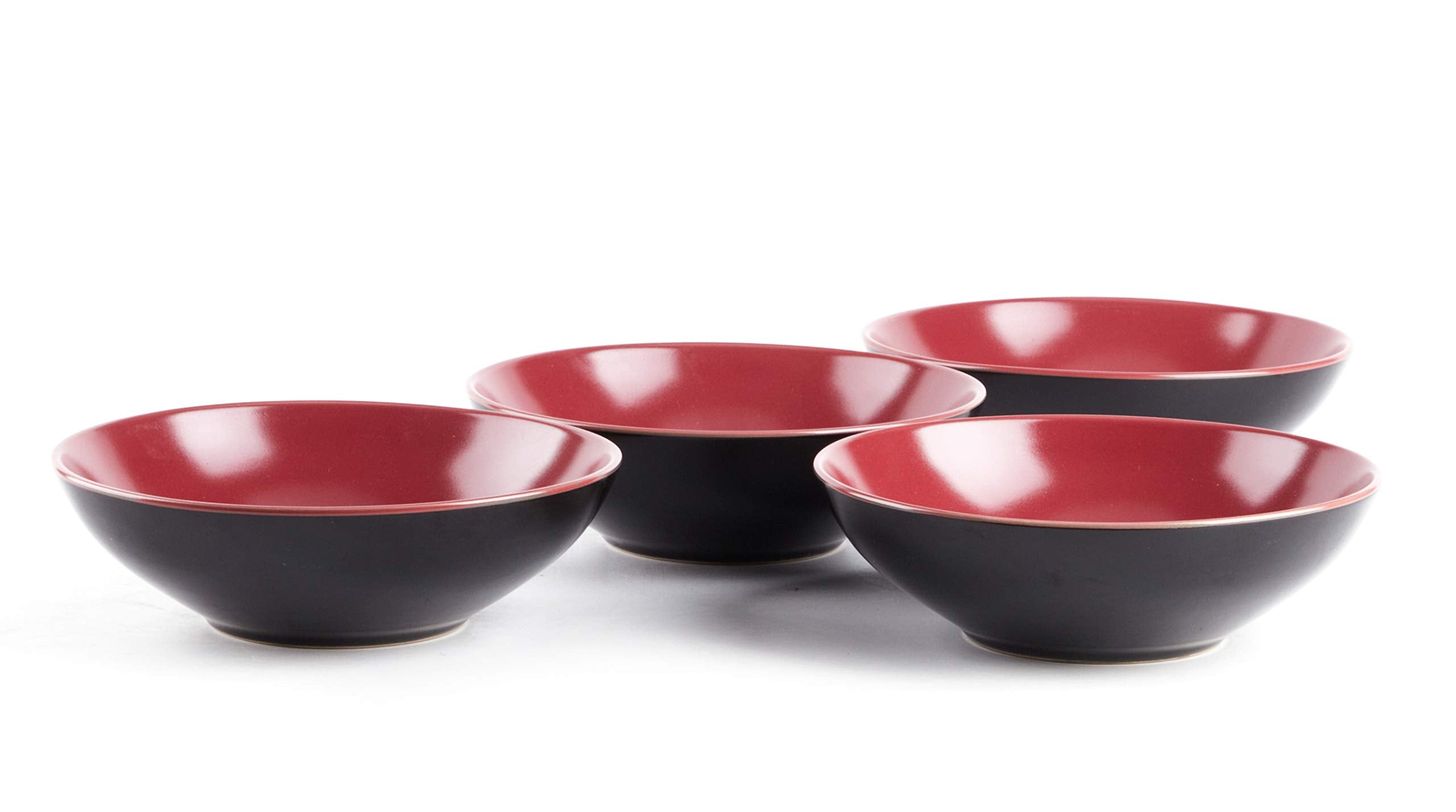 Colors Life 16 Dinnerware Set，Outside Shinny Black + Inside Matte Finished Color