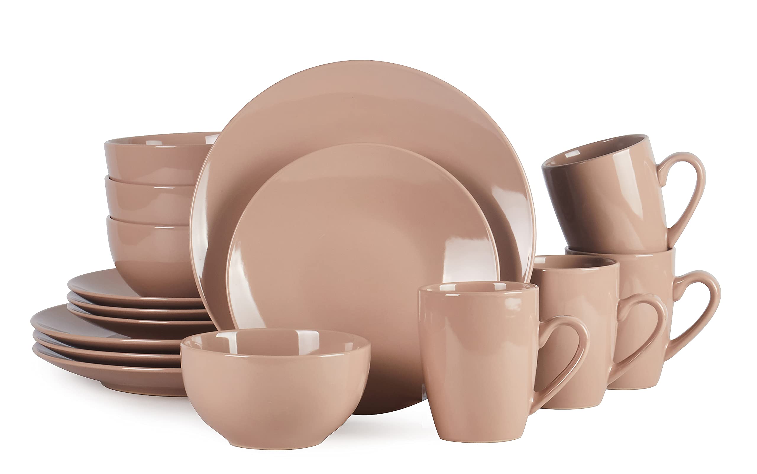 Color Wave Stoneware 16pc Dinnerware Set, Honey Comb