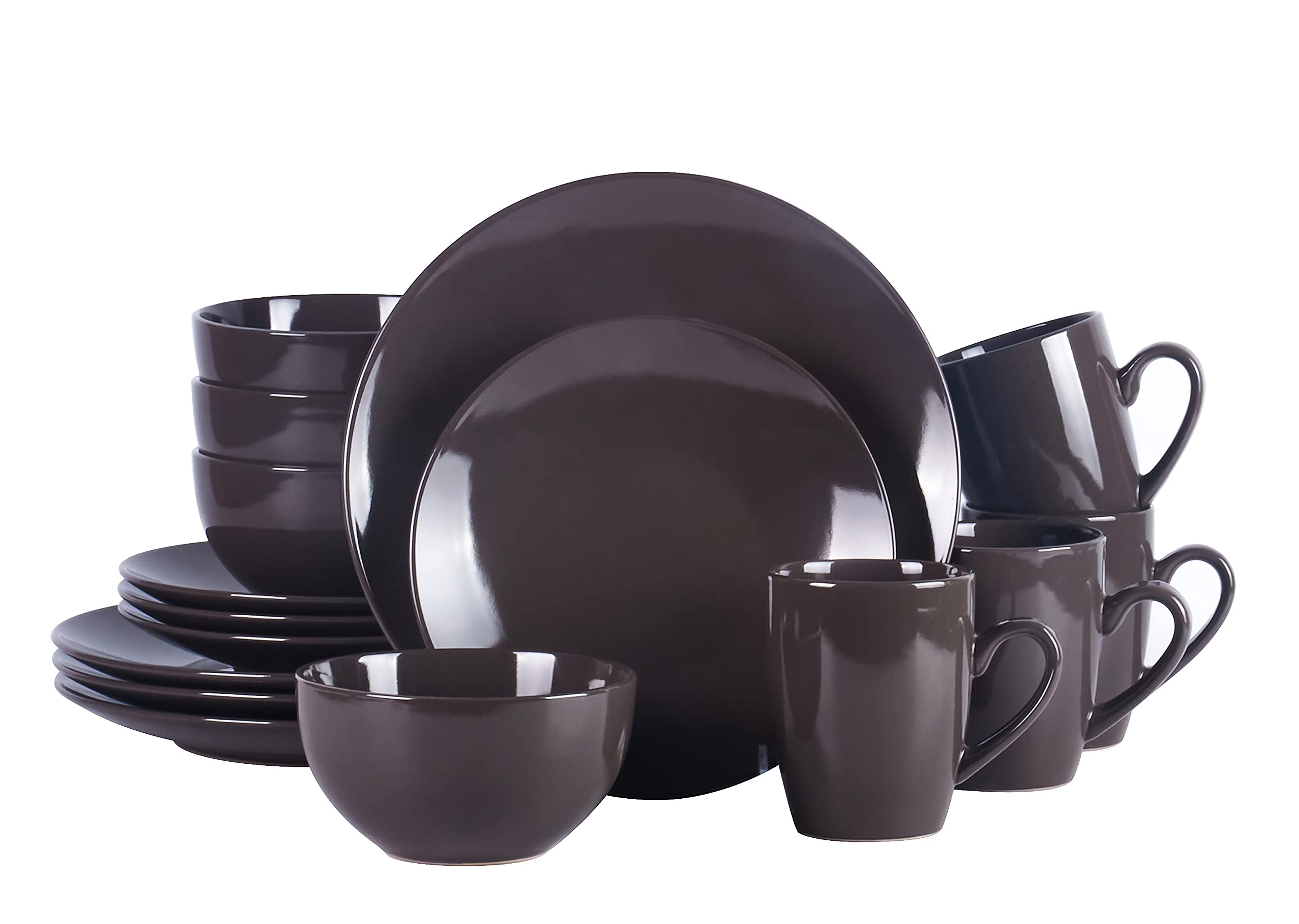 Color Wave Stoneware 16pc Dinnerware Set, Honey Comb