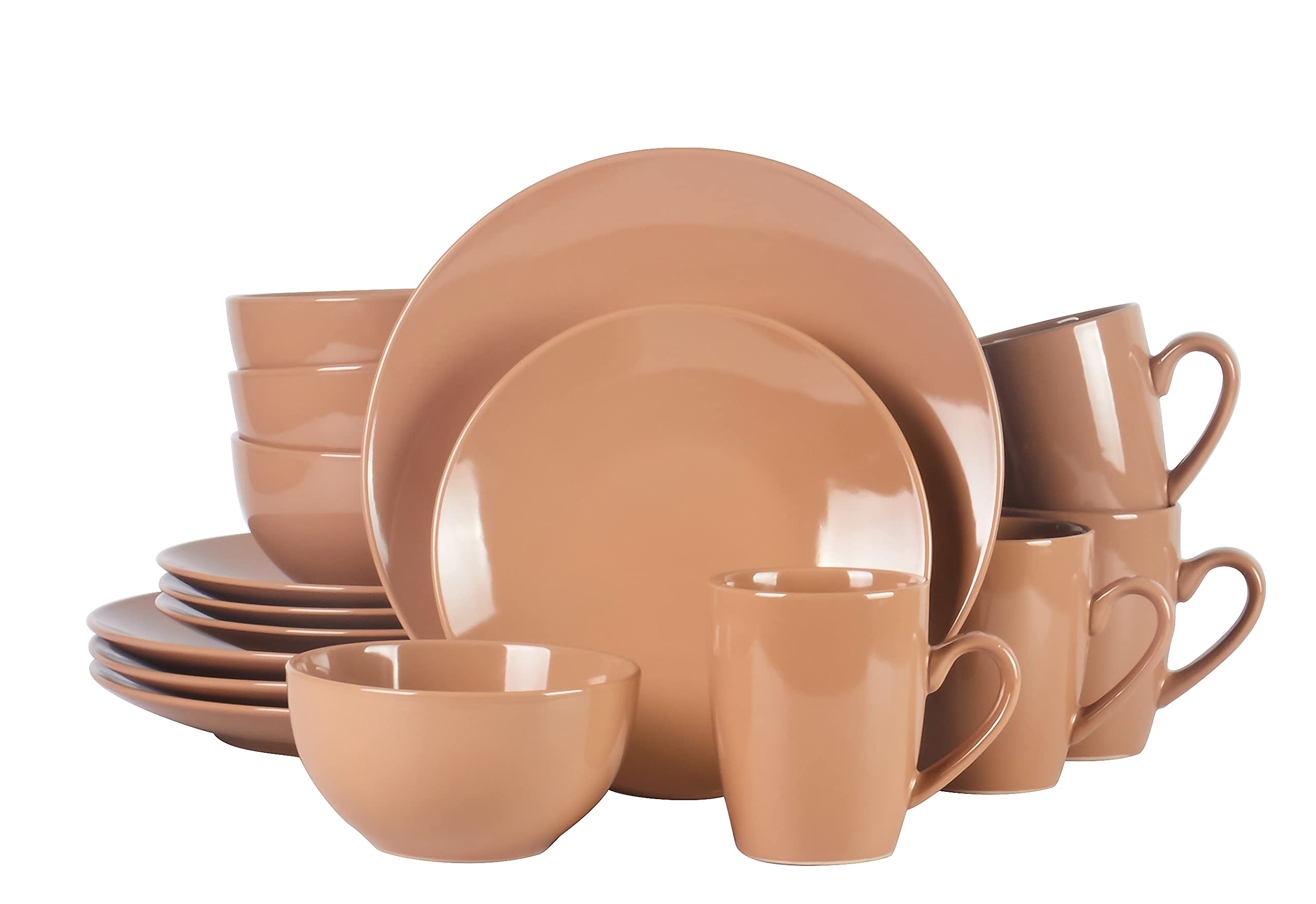 Color Wave Stoneware 16pc Dinnerware Set, Honey Comb