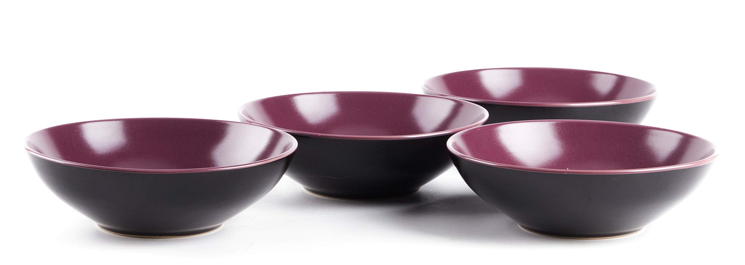 Colors Life 16 Dinnerware Set，Outside Shinny Black + Inside Matte Finished Color