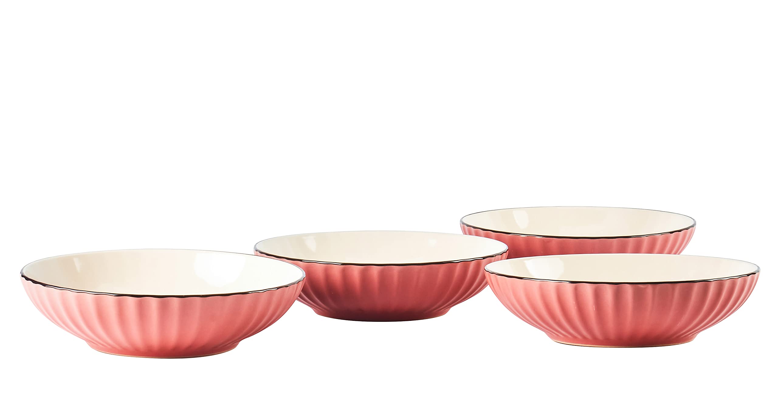 Osita Strip Stoneware 20pc Dinnerware Set, Pink