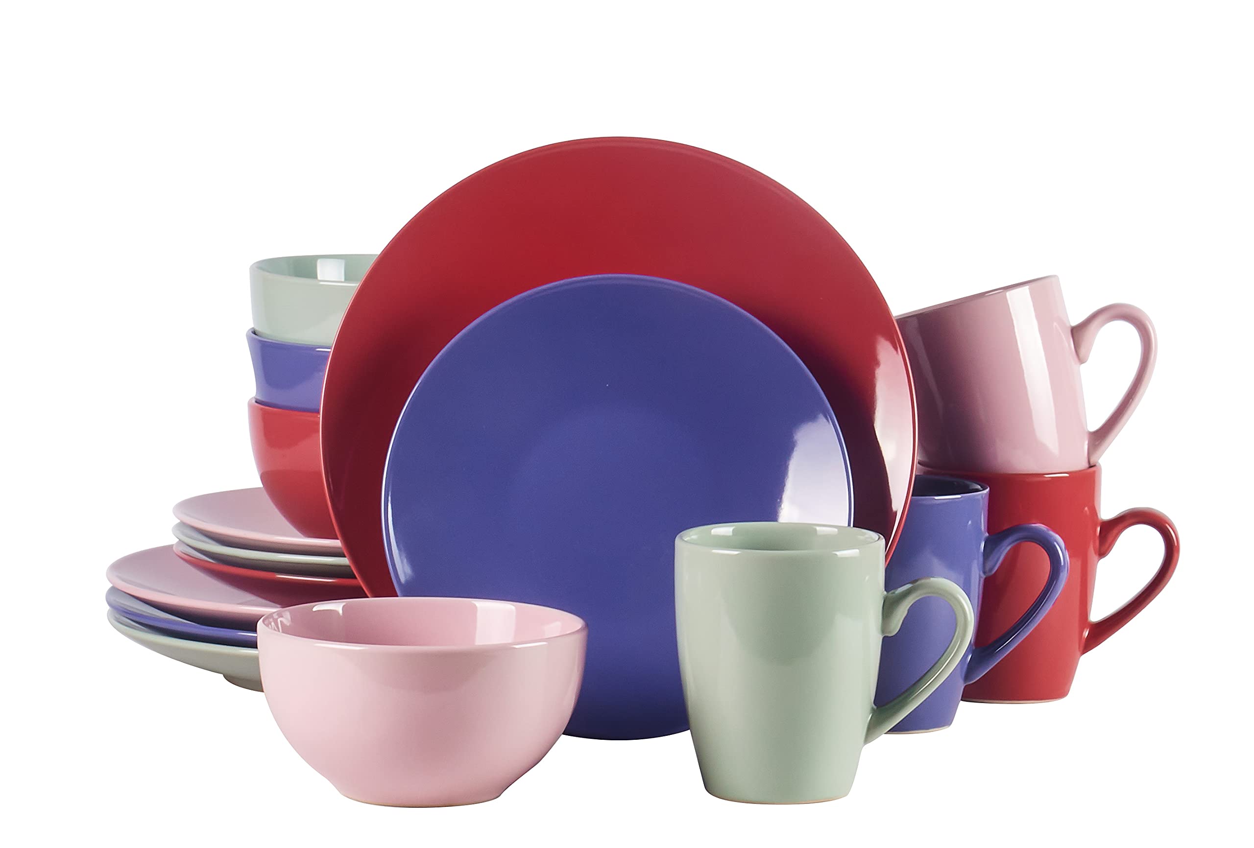 Color Wave Stoneware 16pc Dinnerware Set, Honey Comb