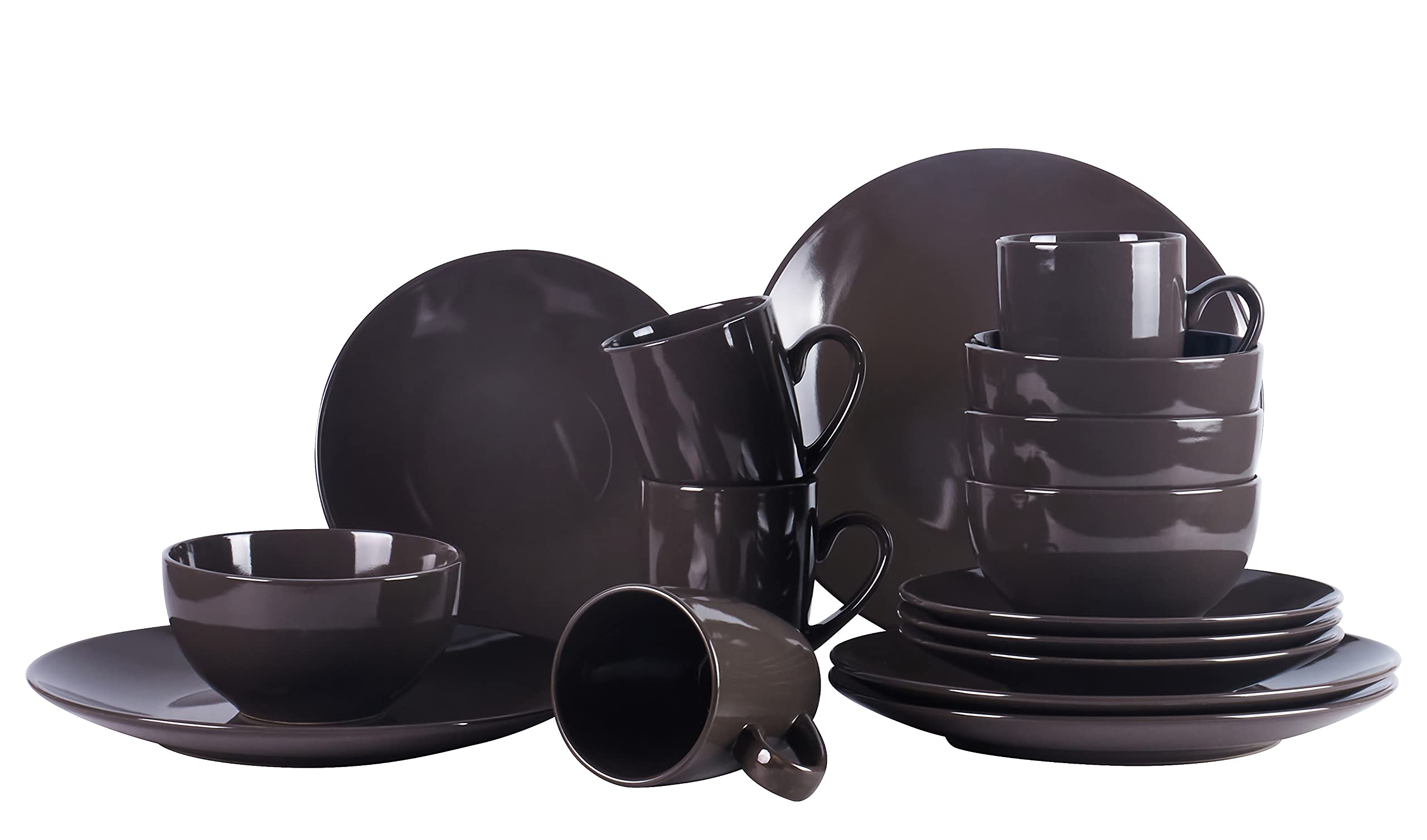 Color Wave Stoneware 16pc Dinnerware Set, Honey Comb