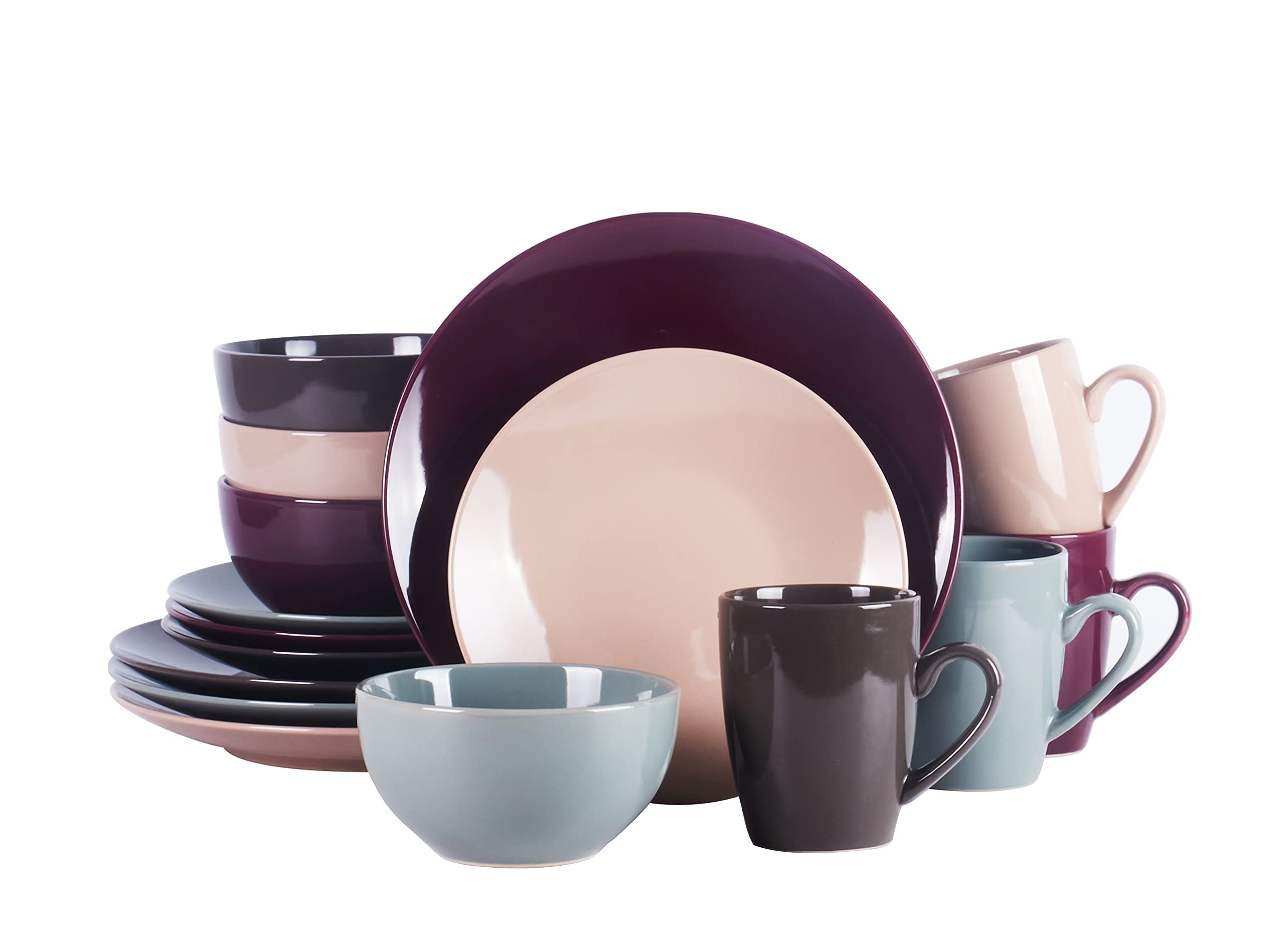 Color Wave Stoneware 16pc Dinnerware Set, Honey Comb