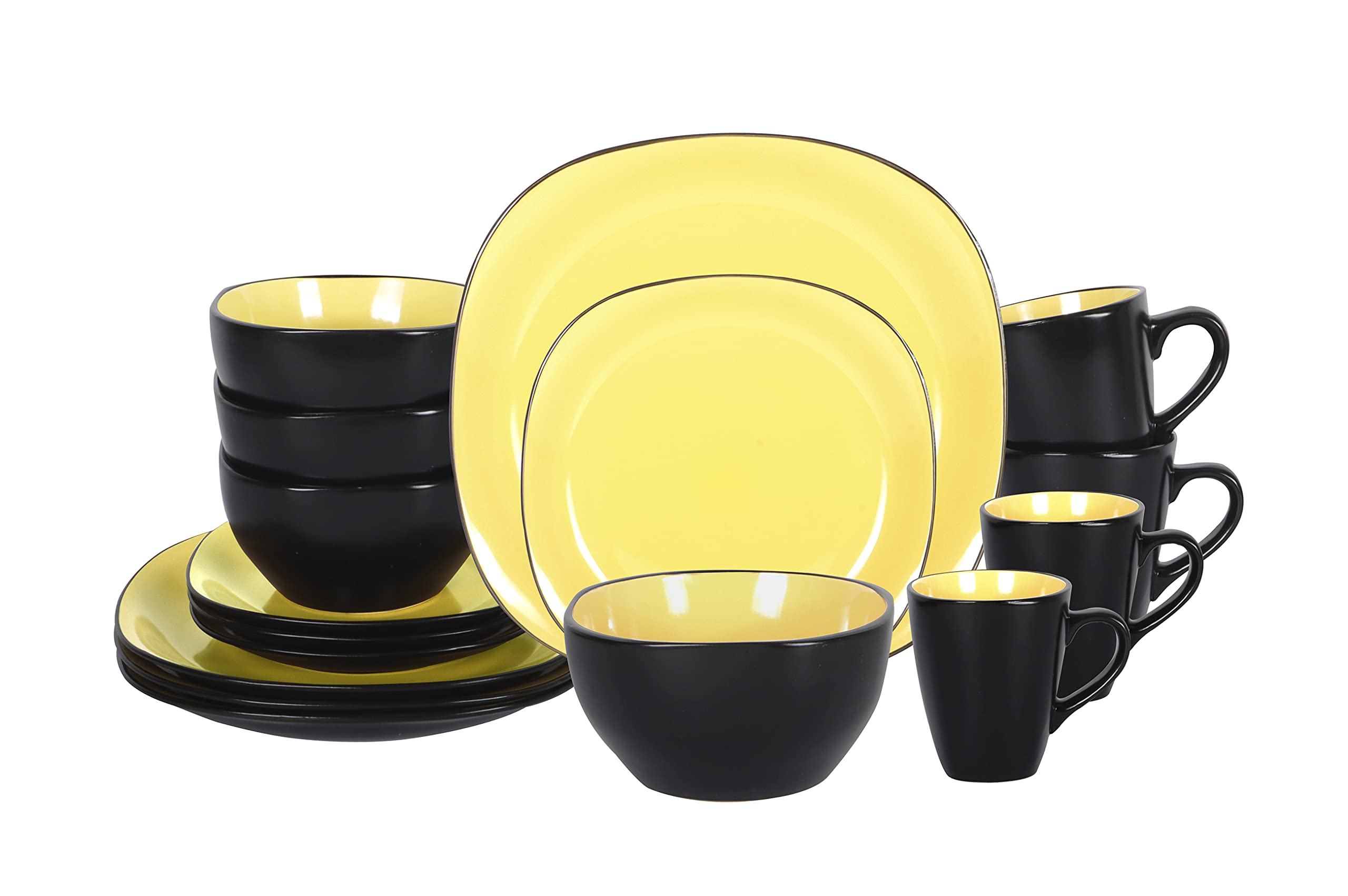 Stoneware Square 16pc Dinnerware Set