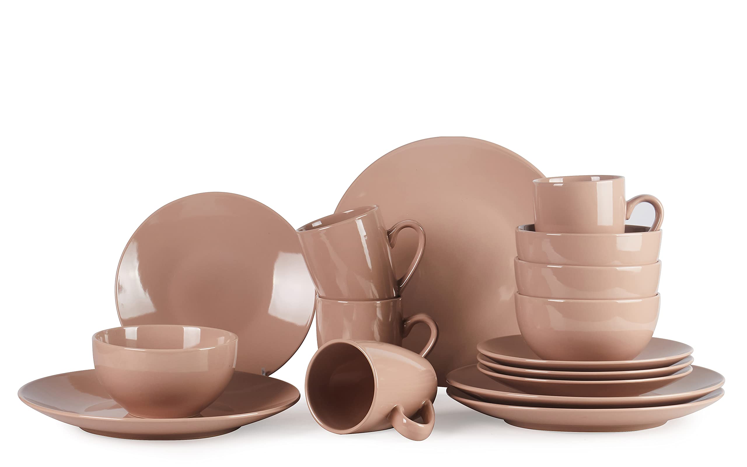 Color Wave Stoneware 16pc Dinnerware Set, Honey Comb