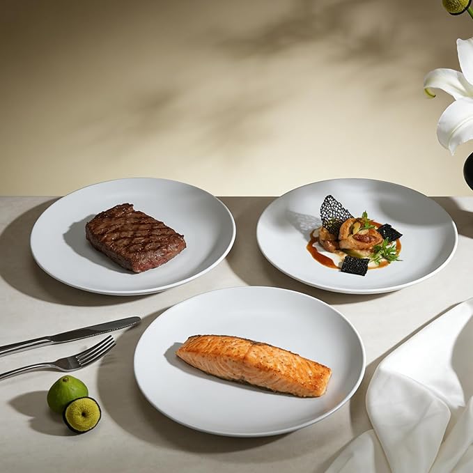Commercial-Grade Stoneware Coupe Plates