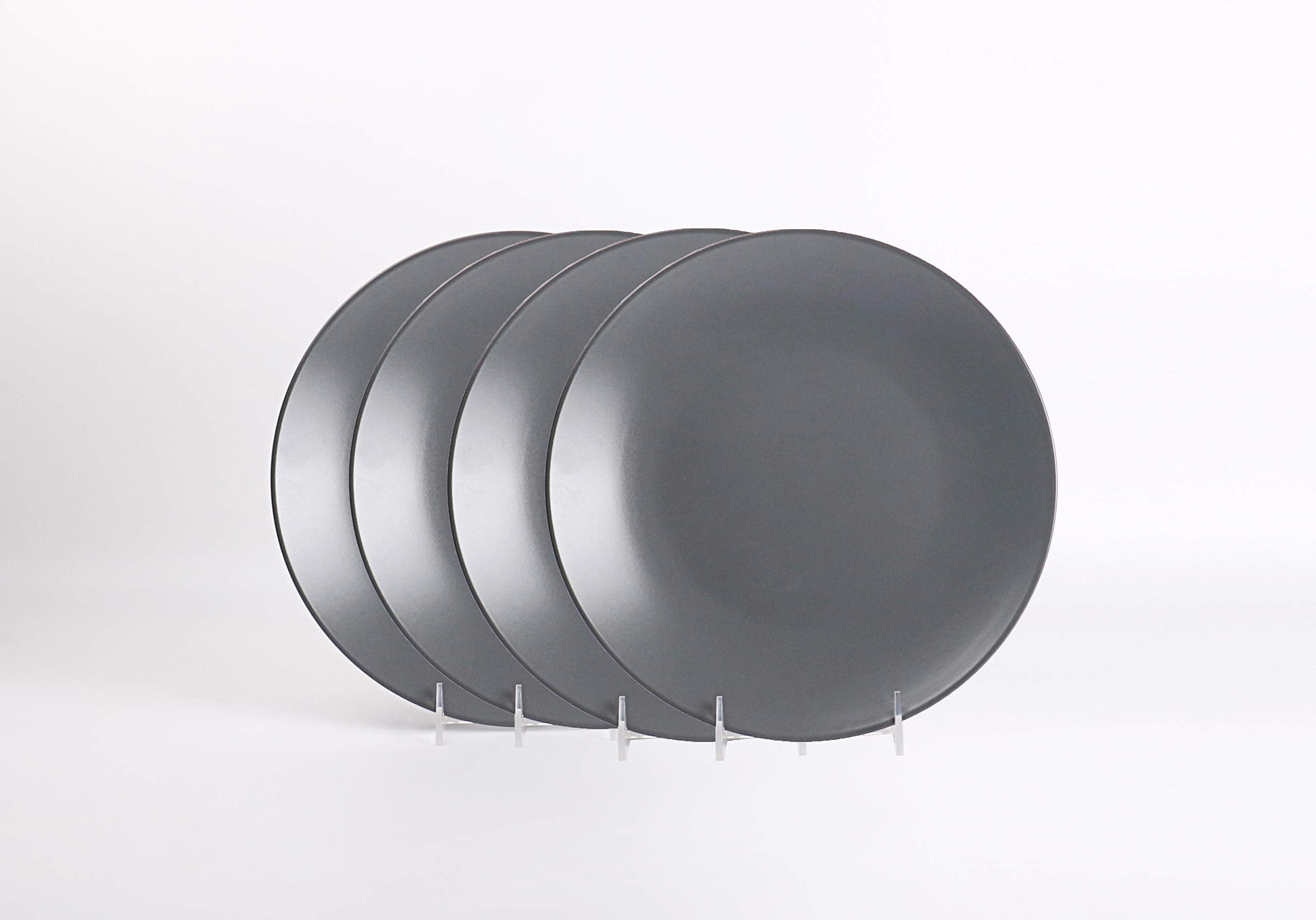 Colors Life 16 Dinnerware Set，Outside Shinny Black + Inside Matte Finished Color