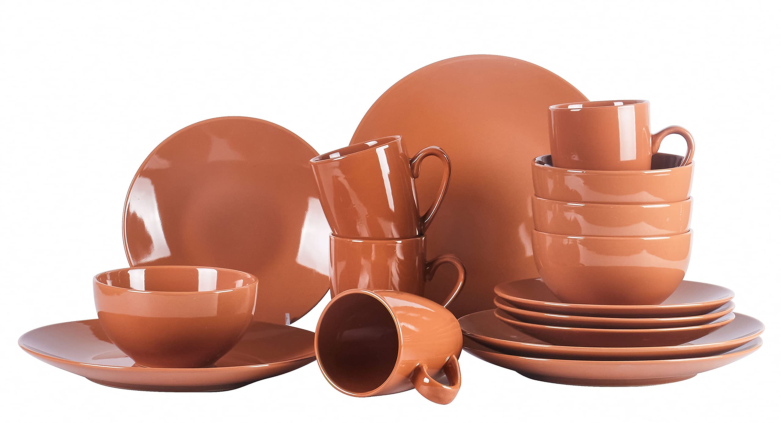 Color Wave Stoneware 16pc Dinnerware Set, Honey Comb