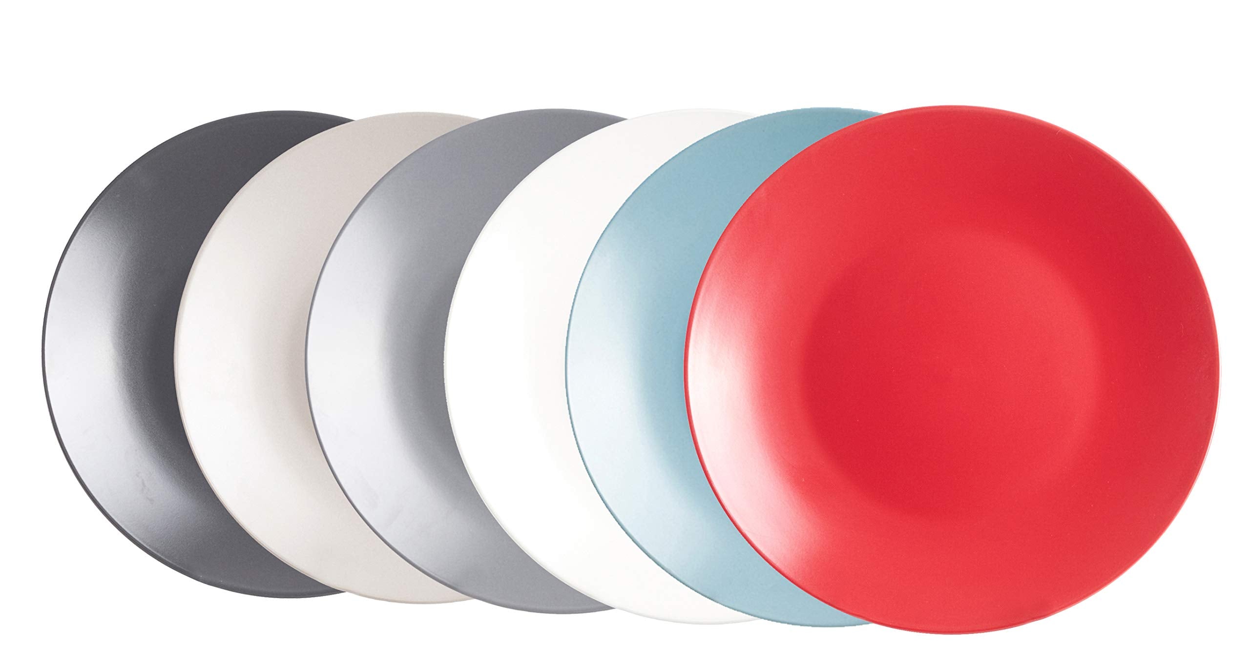 Colors Life 16 Dinnerware Set，Outside Shinny Black + Inside Matte Finished Color