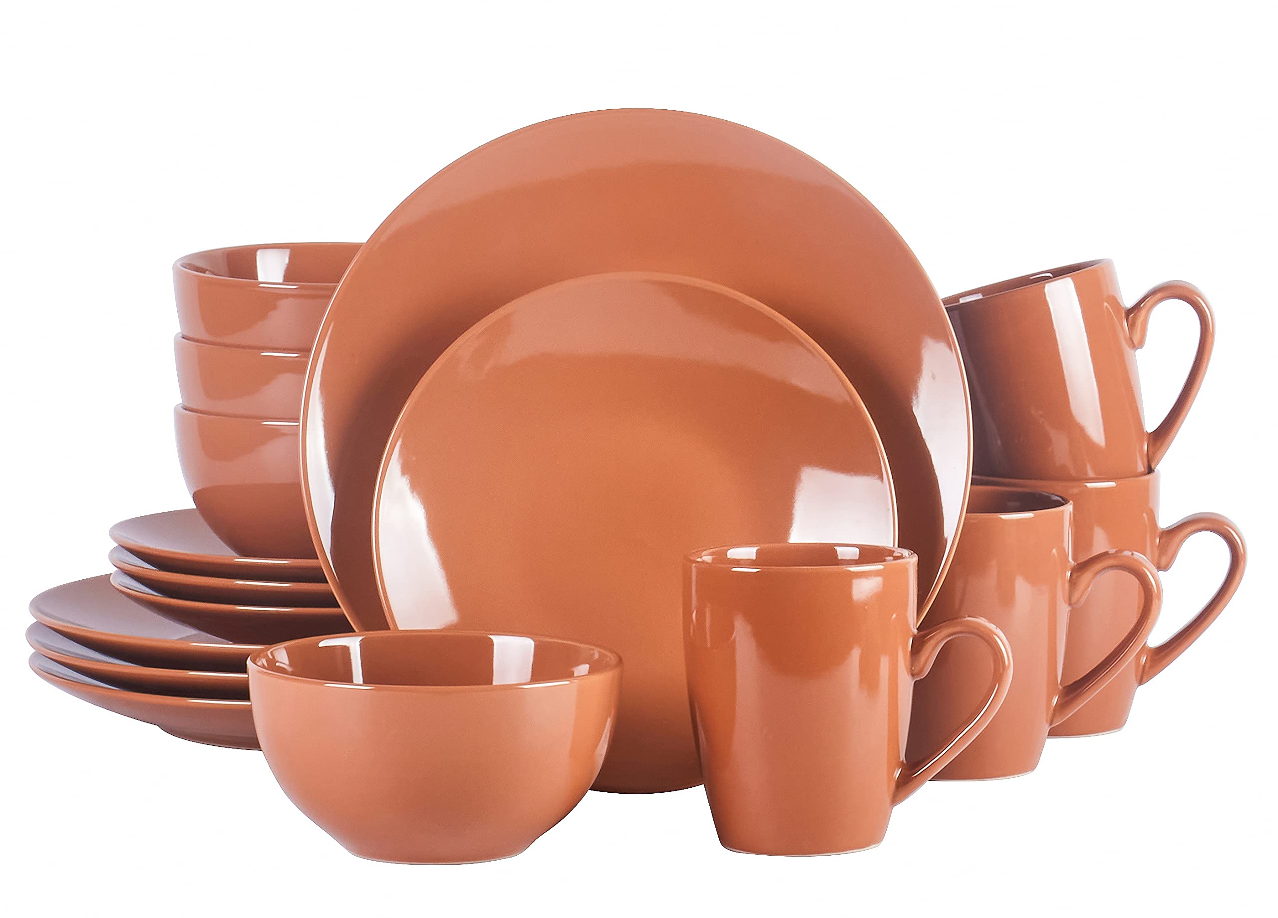 Color Wave Stoneware 16pc Dinnerware Set, Honey Comb