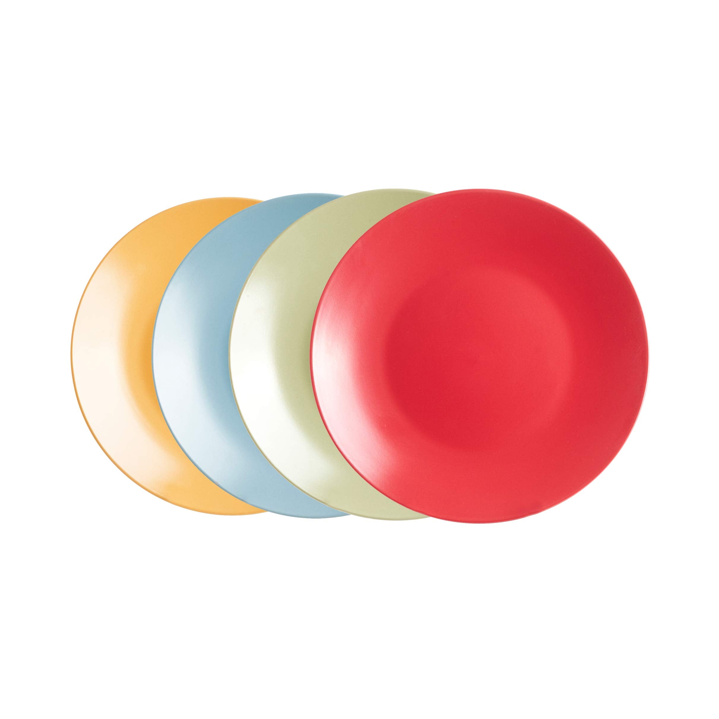 Colors Life 16 Dinnerware Set，Outside Shinny Black + Inside Matte Finished Color