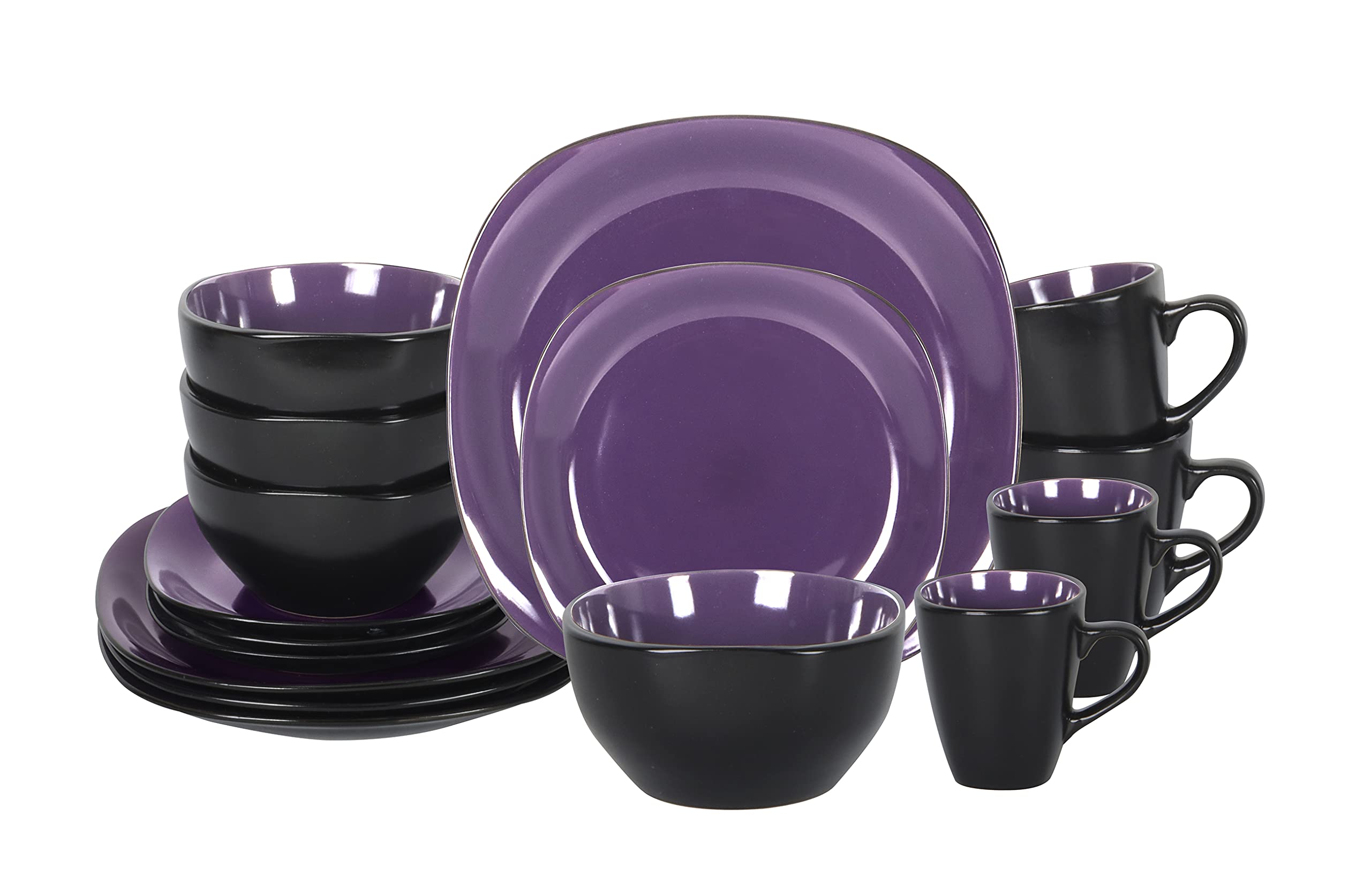 Stoneware Square 16pc Dinnerware Set