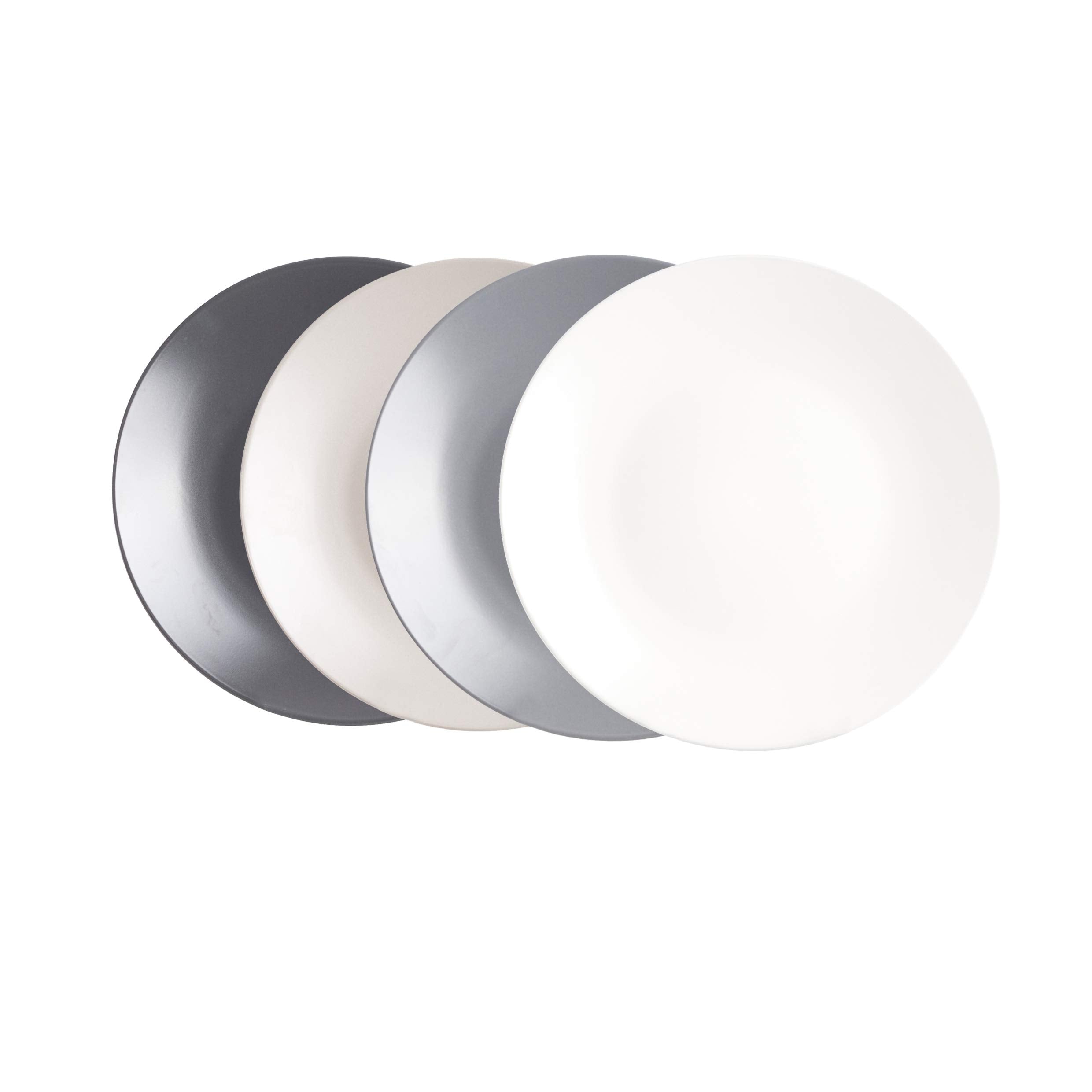 Colors Life 16 Dinnerware Set，Outside Shinny Black + Inside Matte Finished Color