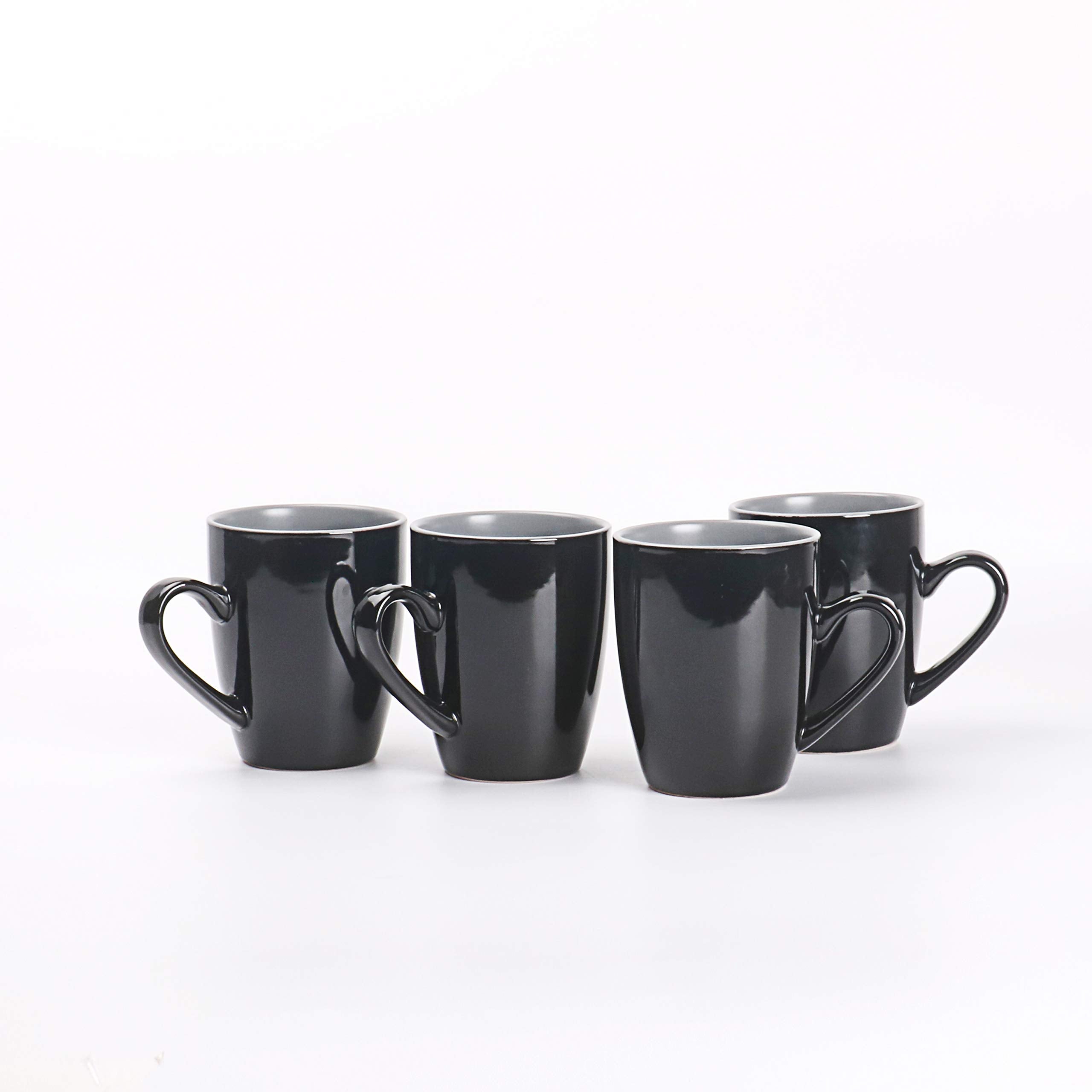 Colors Life 16 Dinnerware Set，Outside Shinny Black + Inside Matte Finished Color