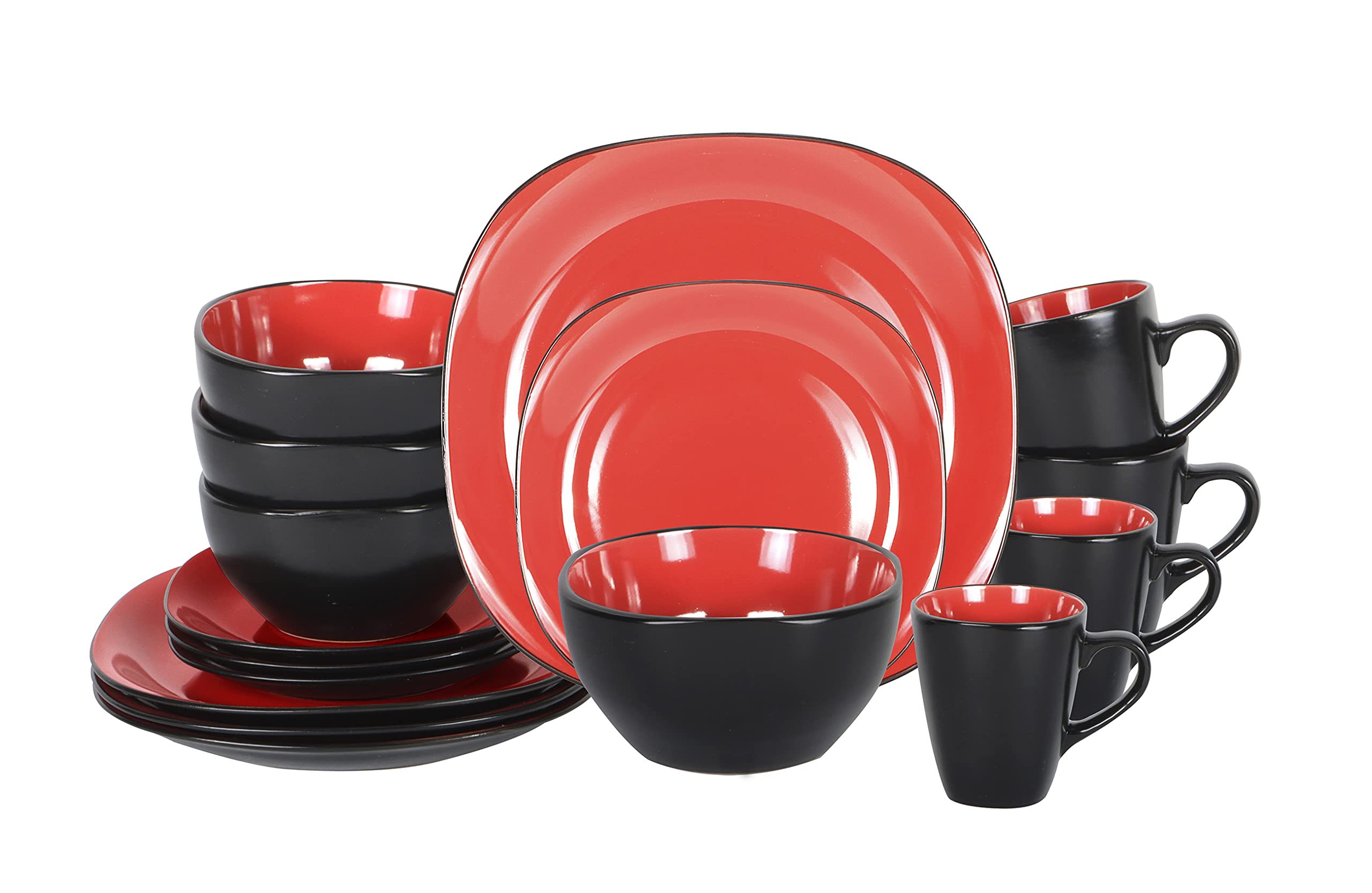 Stoneware Square 16pc Dinnerware Set