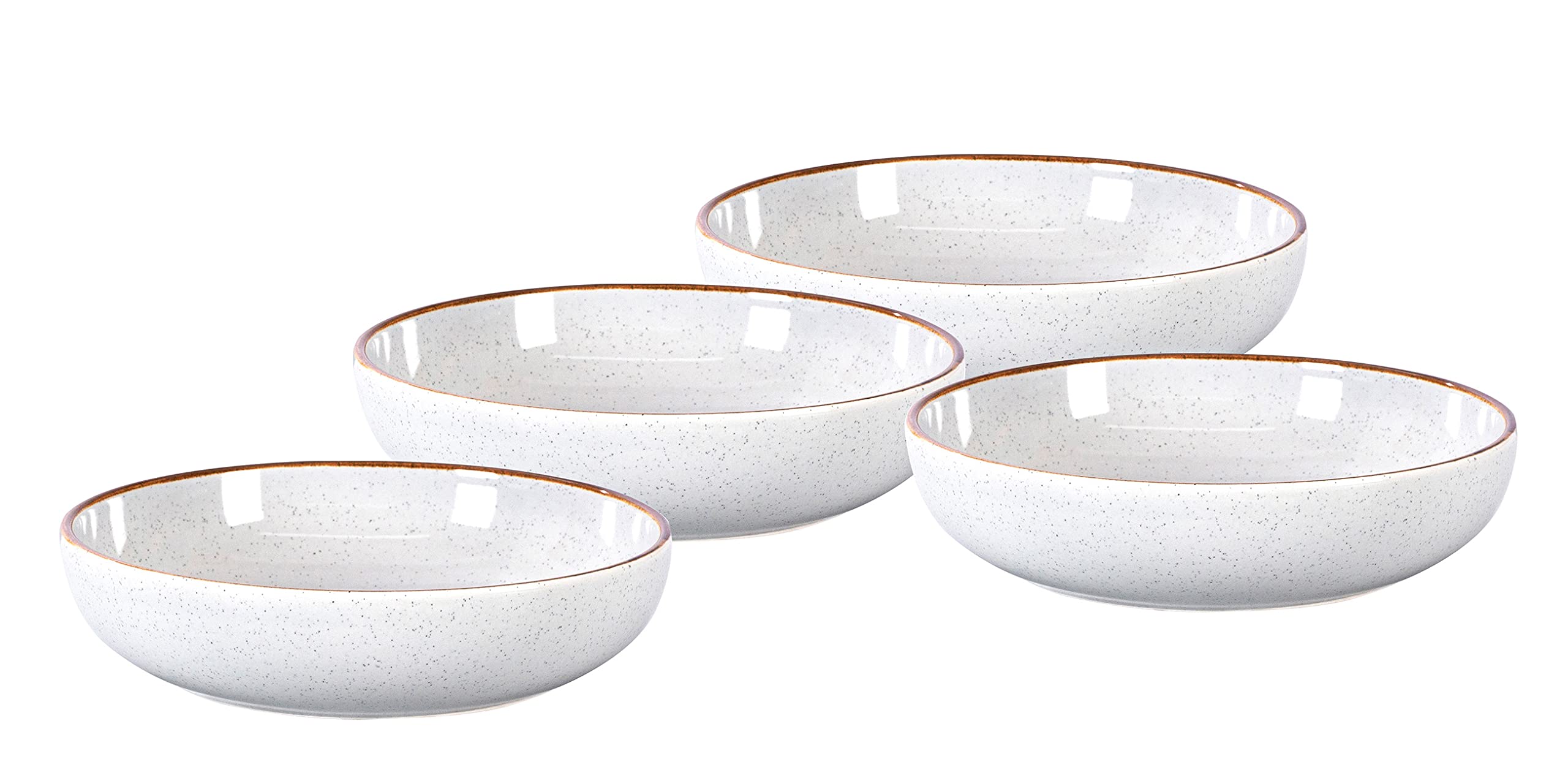 Stoneware Euro-Nordic 20pc Dinnerware Set, Shiny White With Speckled Effect