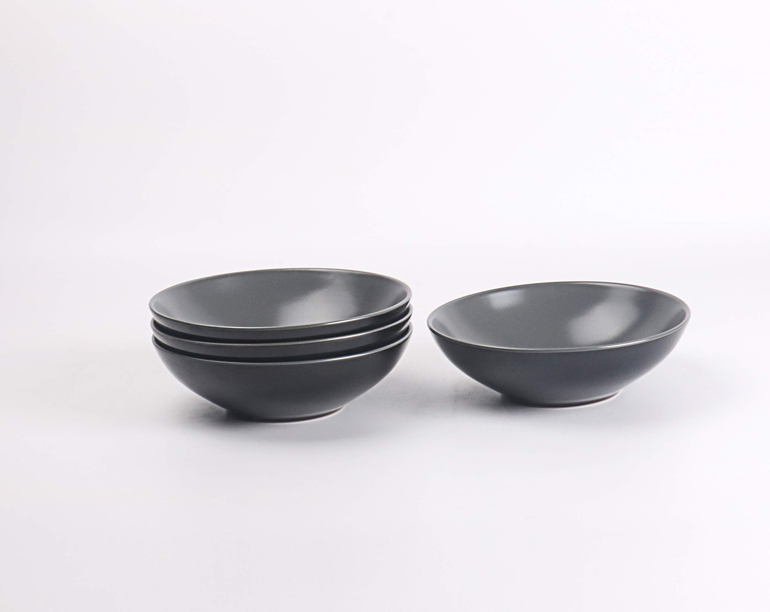 Colors Life 16 Dinnerware Set，Outside Shinny Black + Inside Matte Finished Color