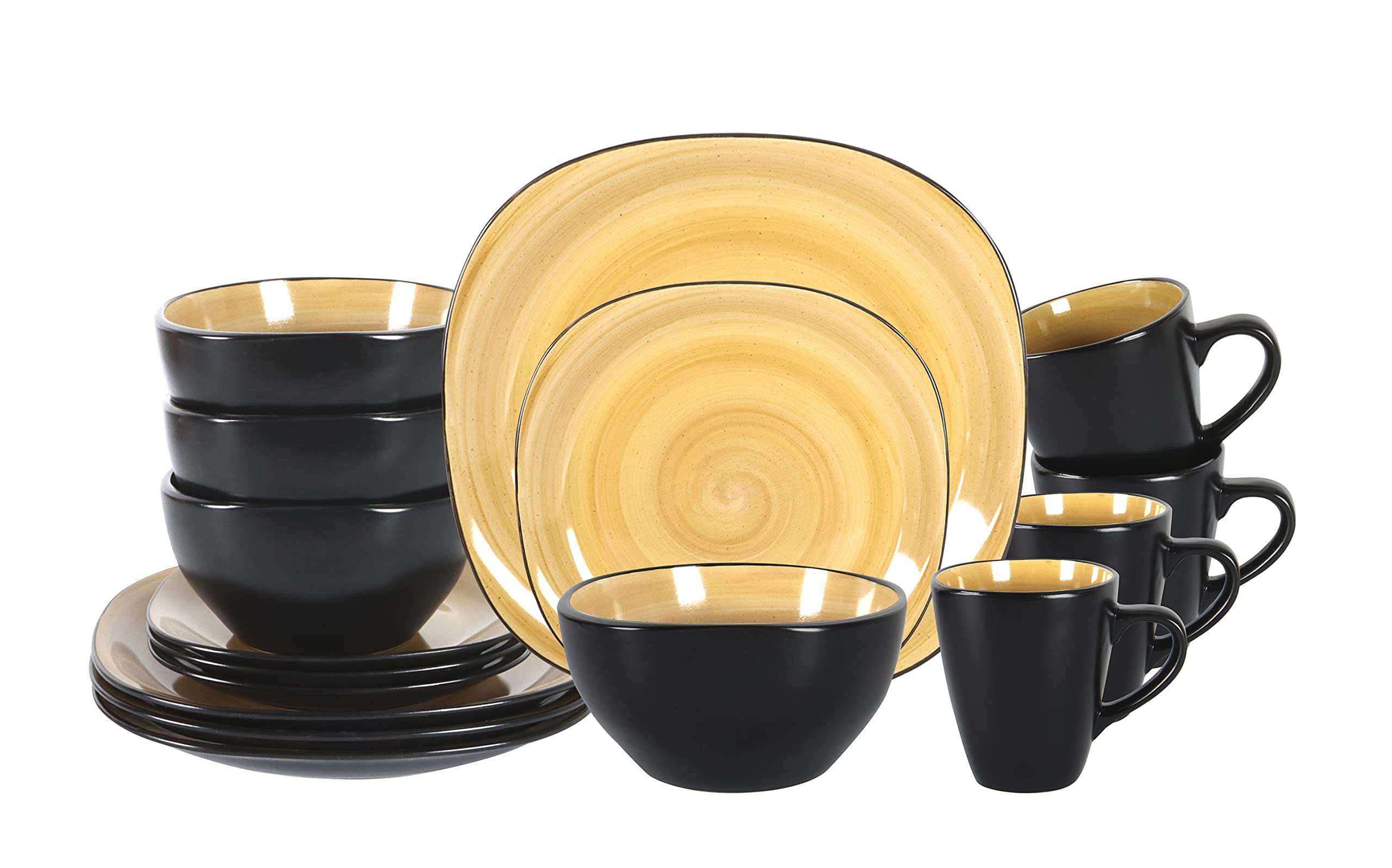 Stoneware Square 16pc Dinnerware Set