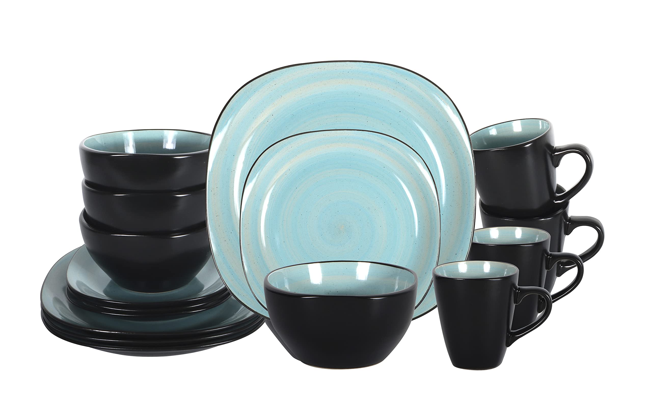 Stoneware Square 16pc Dinnerware Set