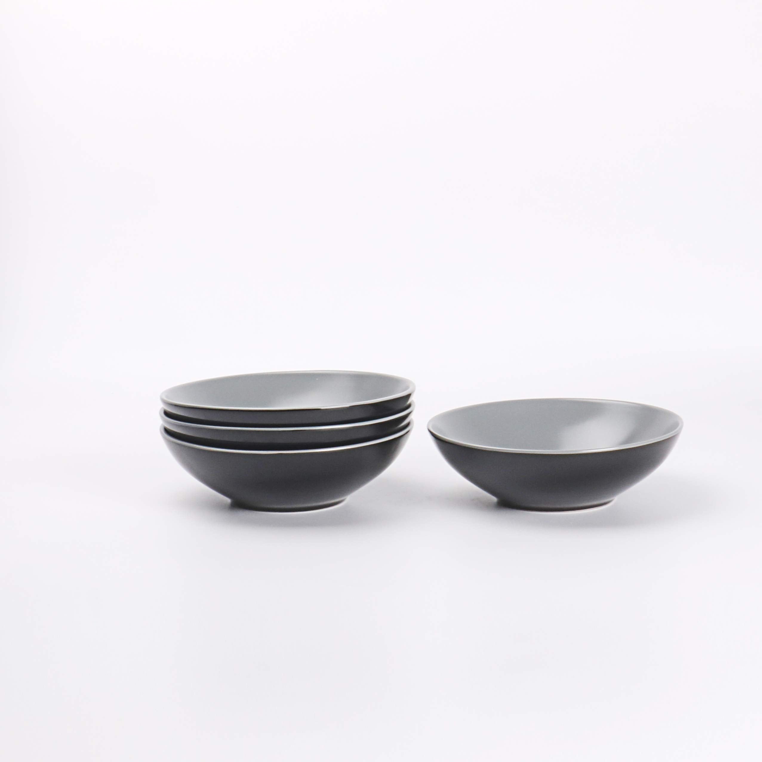 Colors Life 16 Dinnerware Set，Outside Shinny Black + Inside Matte Finished Color