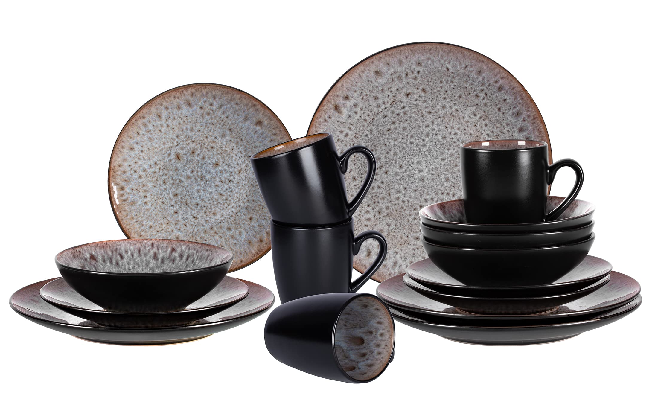 Stoneware Dinner Set Reactive Glaze