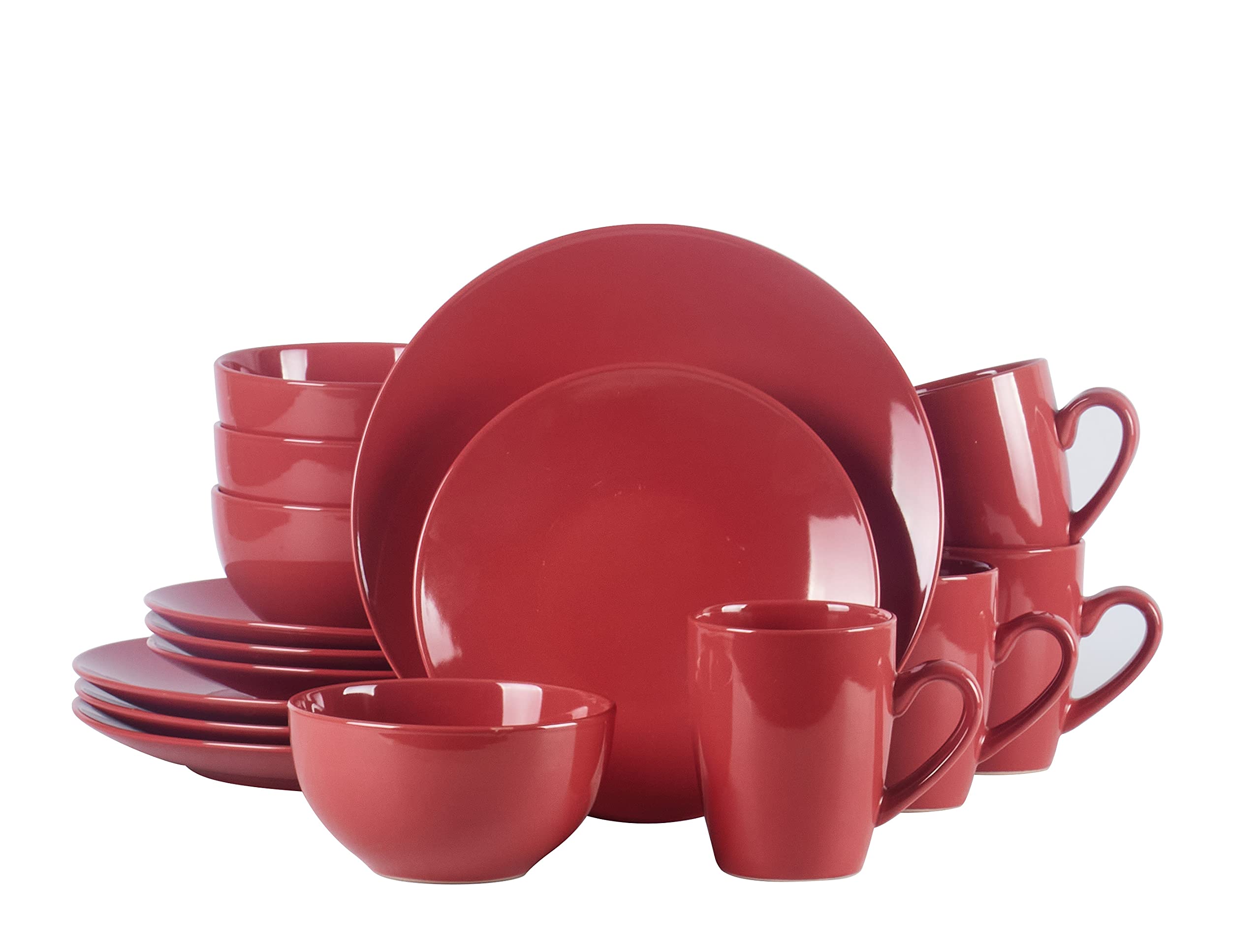 Color Wave Stoneware 16pc Dinnerware Set, Honey Comb