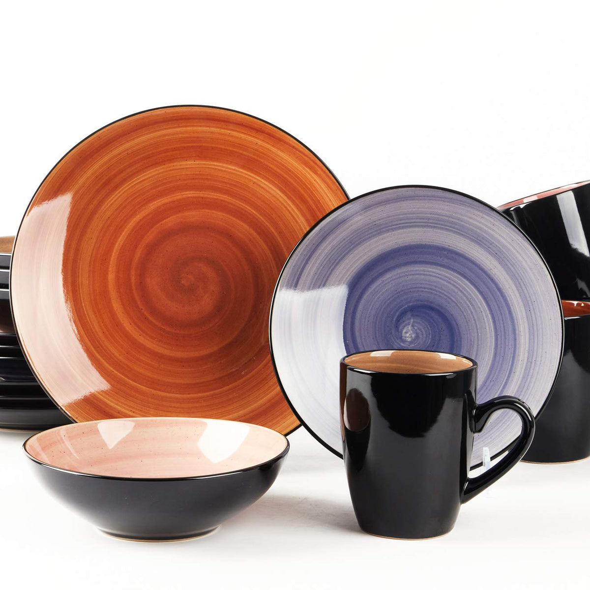 Gibson Elite Gibson Red And Black Dinnerware Soho Lounge Red