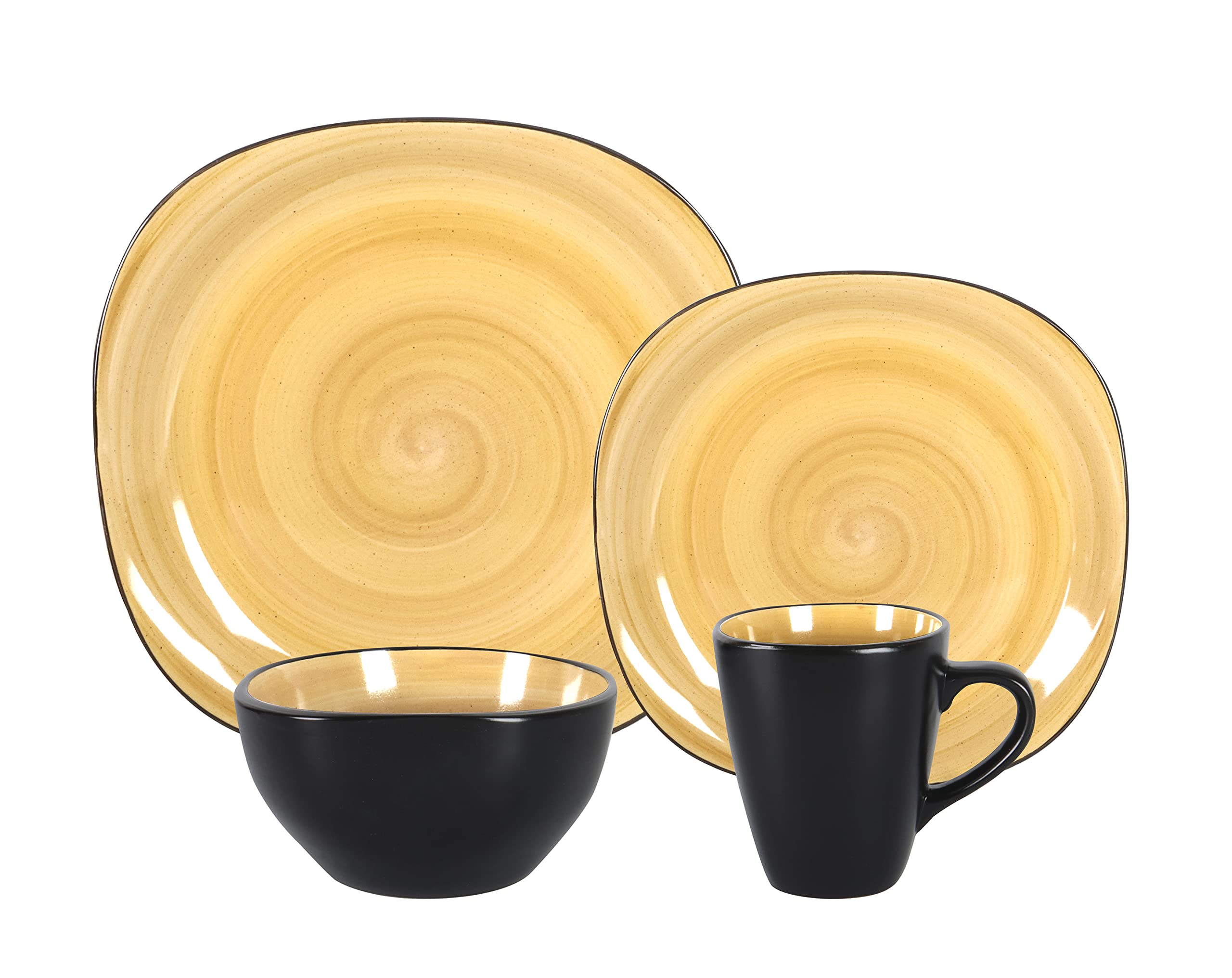 Stoneware Square 16pc Dinnerware Set