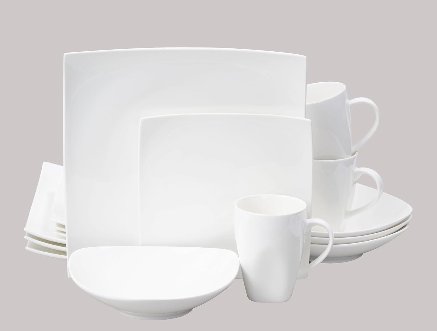 Elegance White Geometric Bone China Pieces (Select Item)