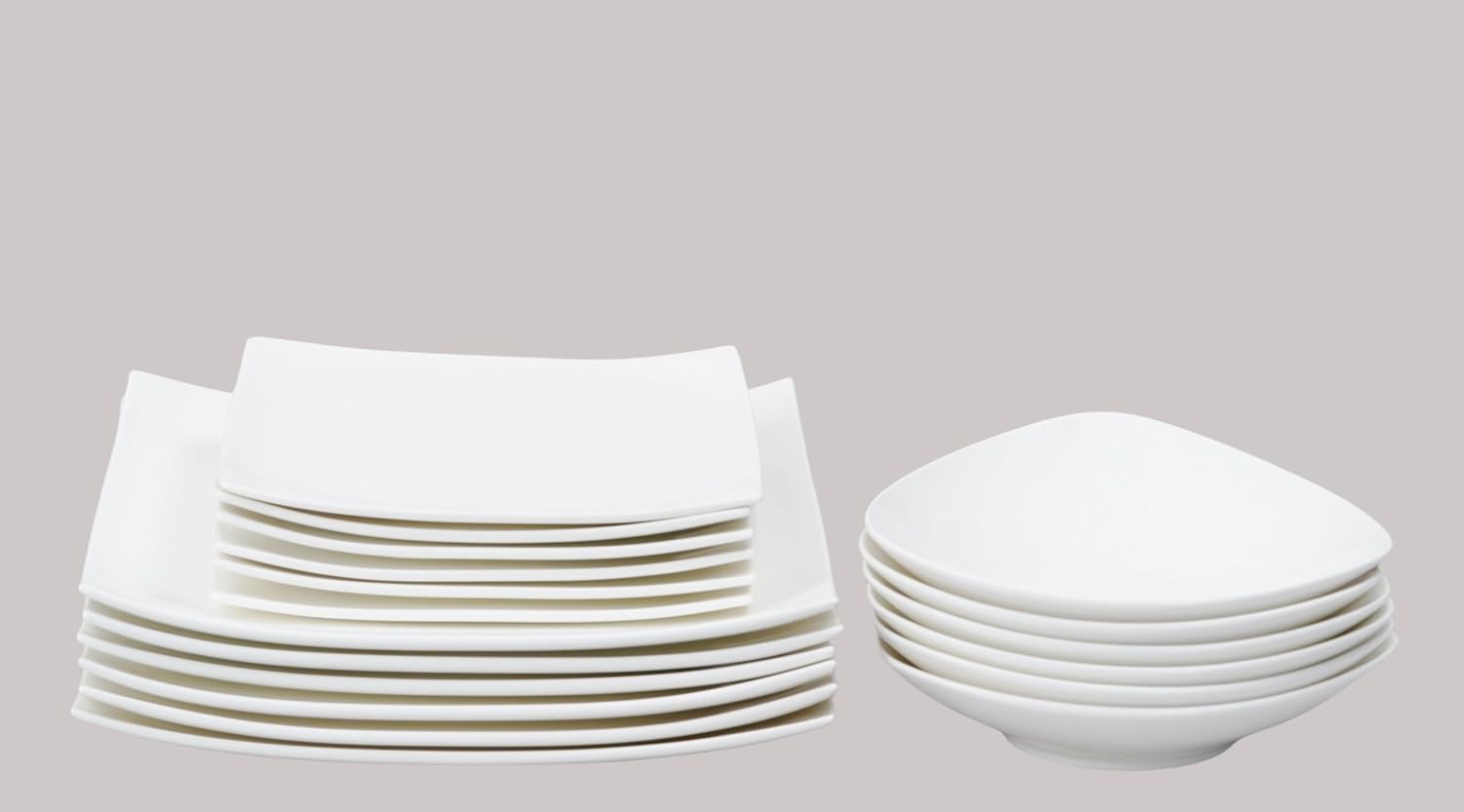 Elegance White Geometric Bone China Pieces (Select Item)