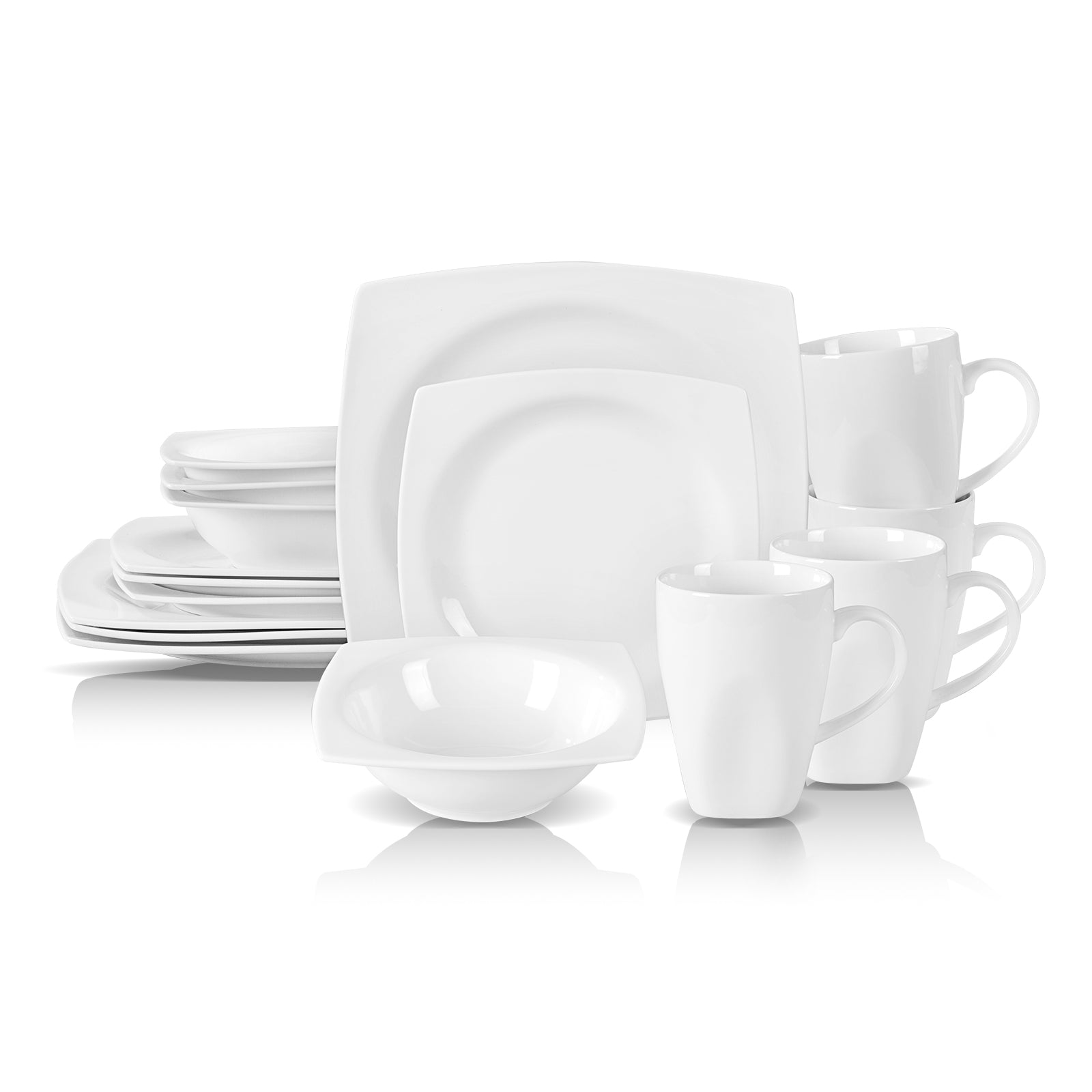 Bone China Square Rim Dinnerware Set
