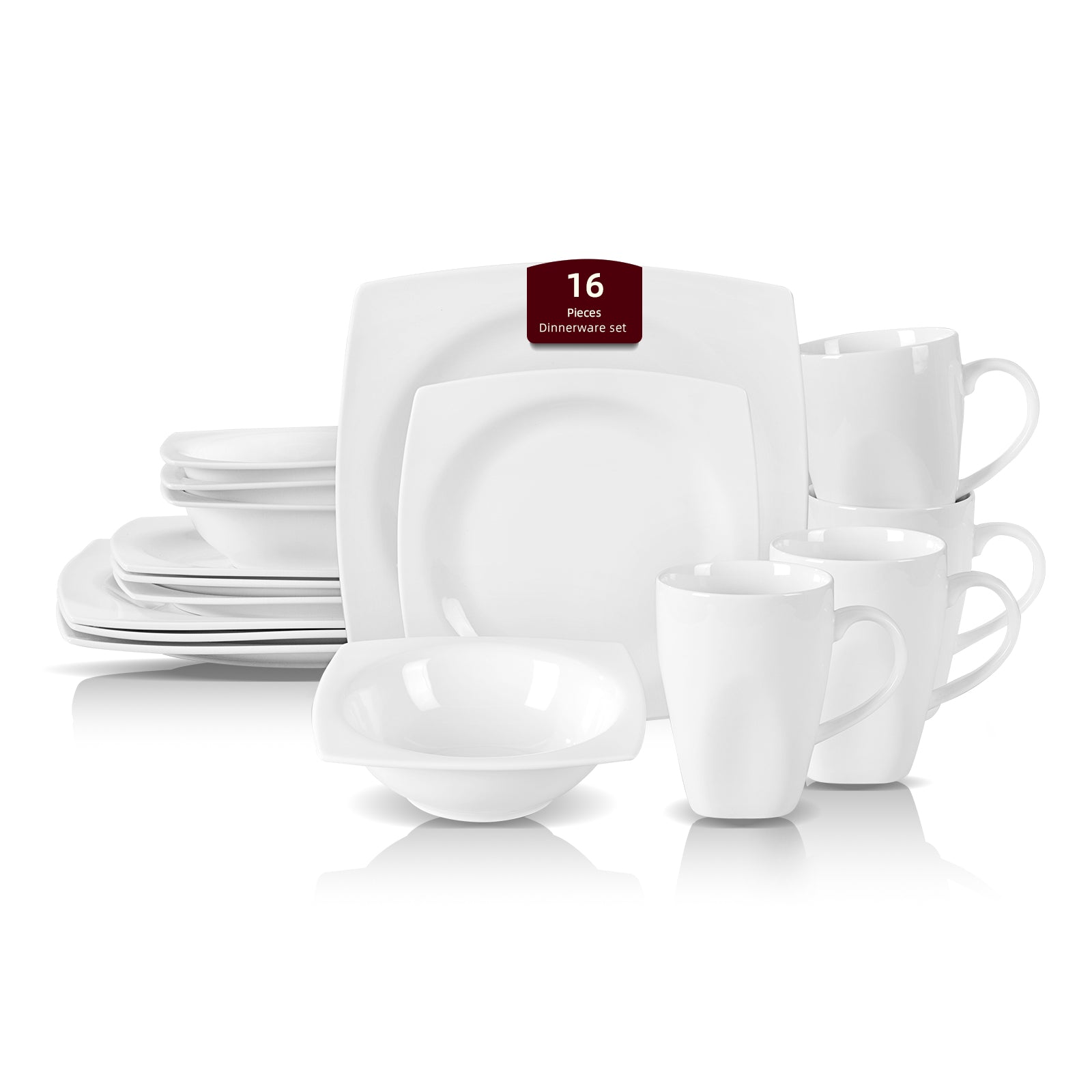 Bone China Square Rim Dinnerware Set