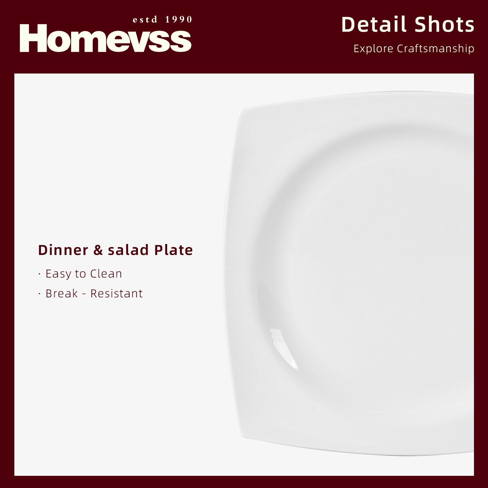 Bone China Square Rim Dinnerware Set