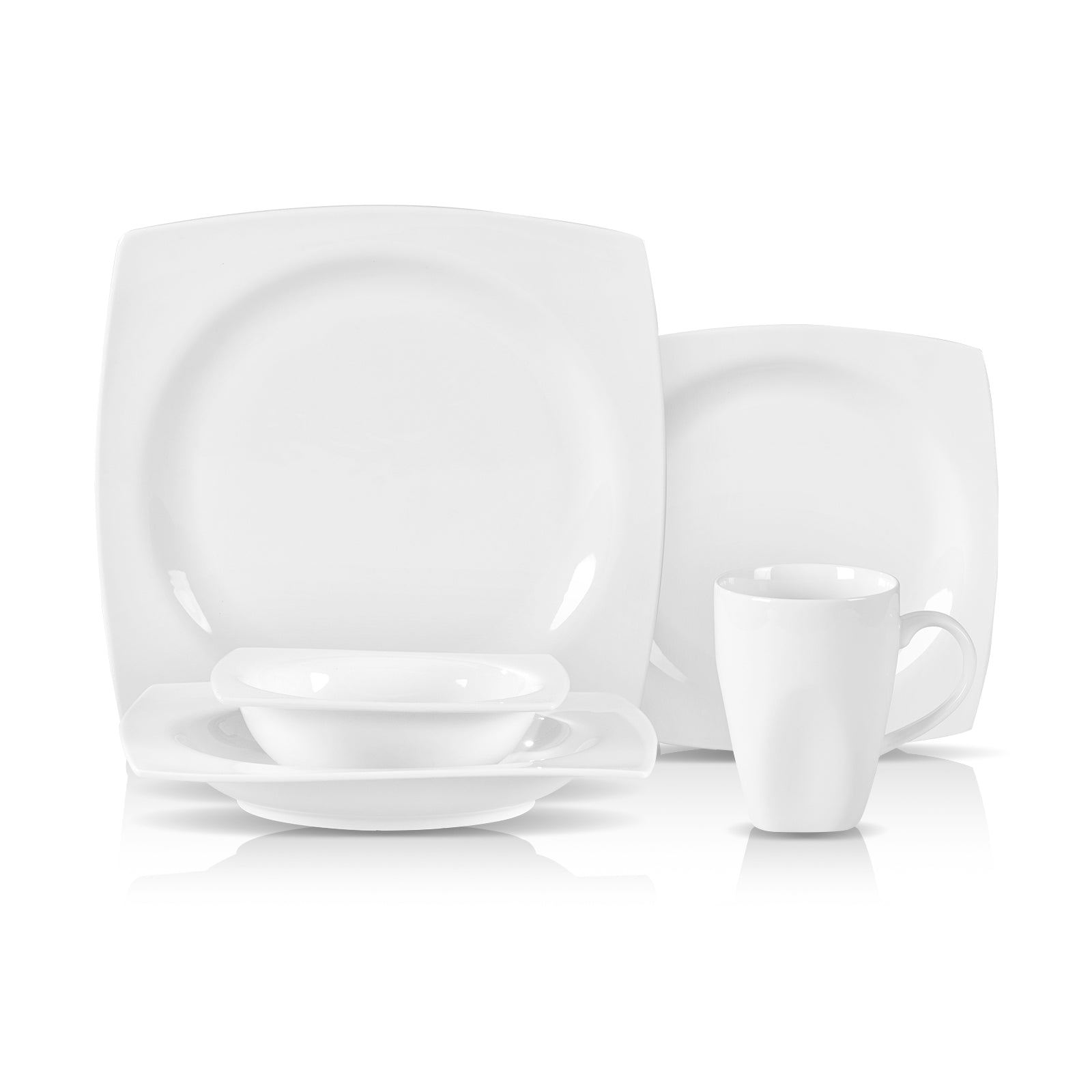 Bone China Square Rim Dinnerware Set