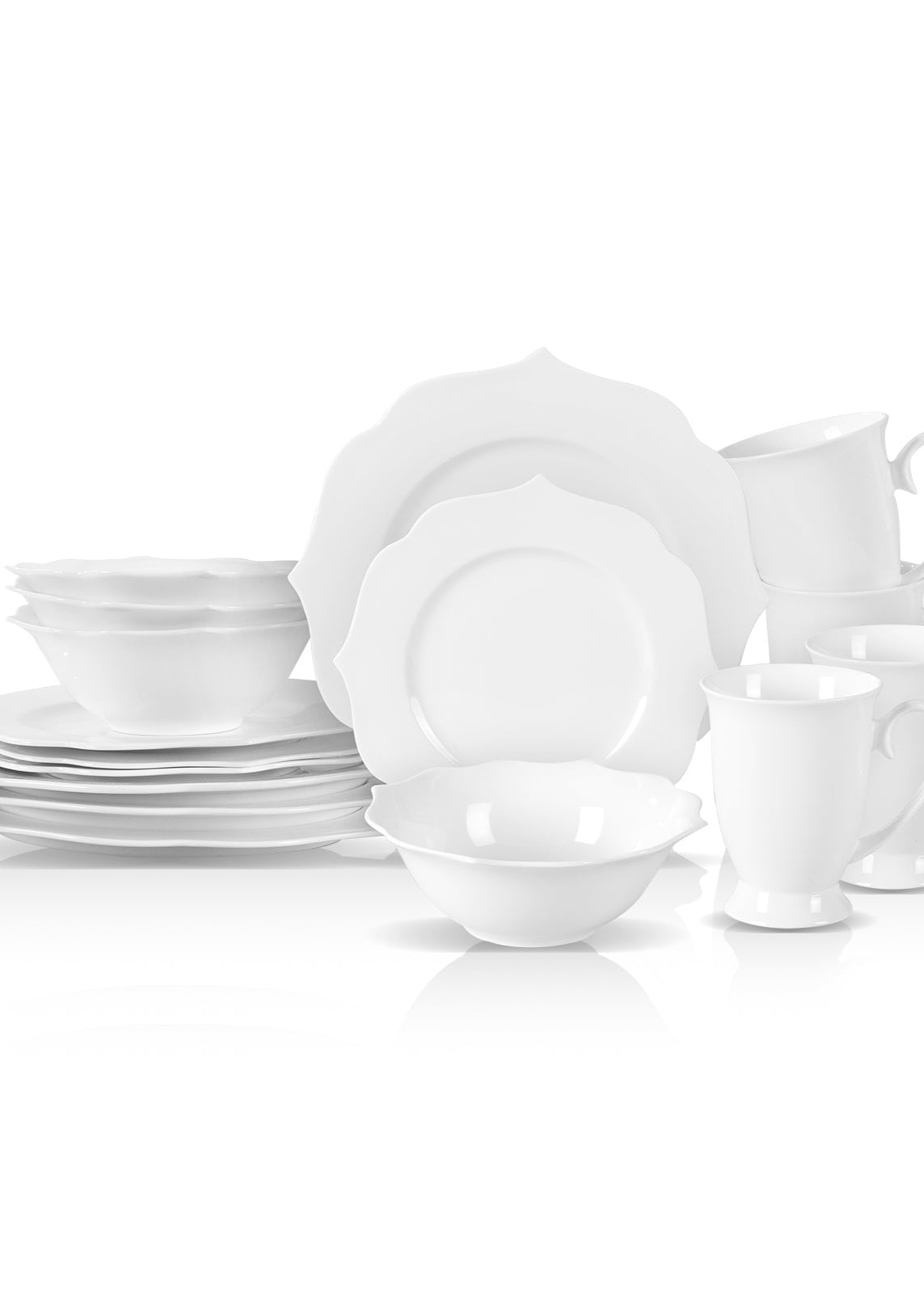 Bone China Embossed Lotus Dinnerware Set