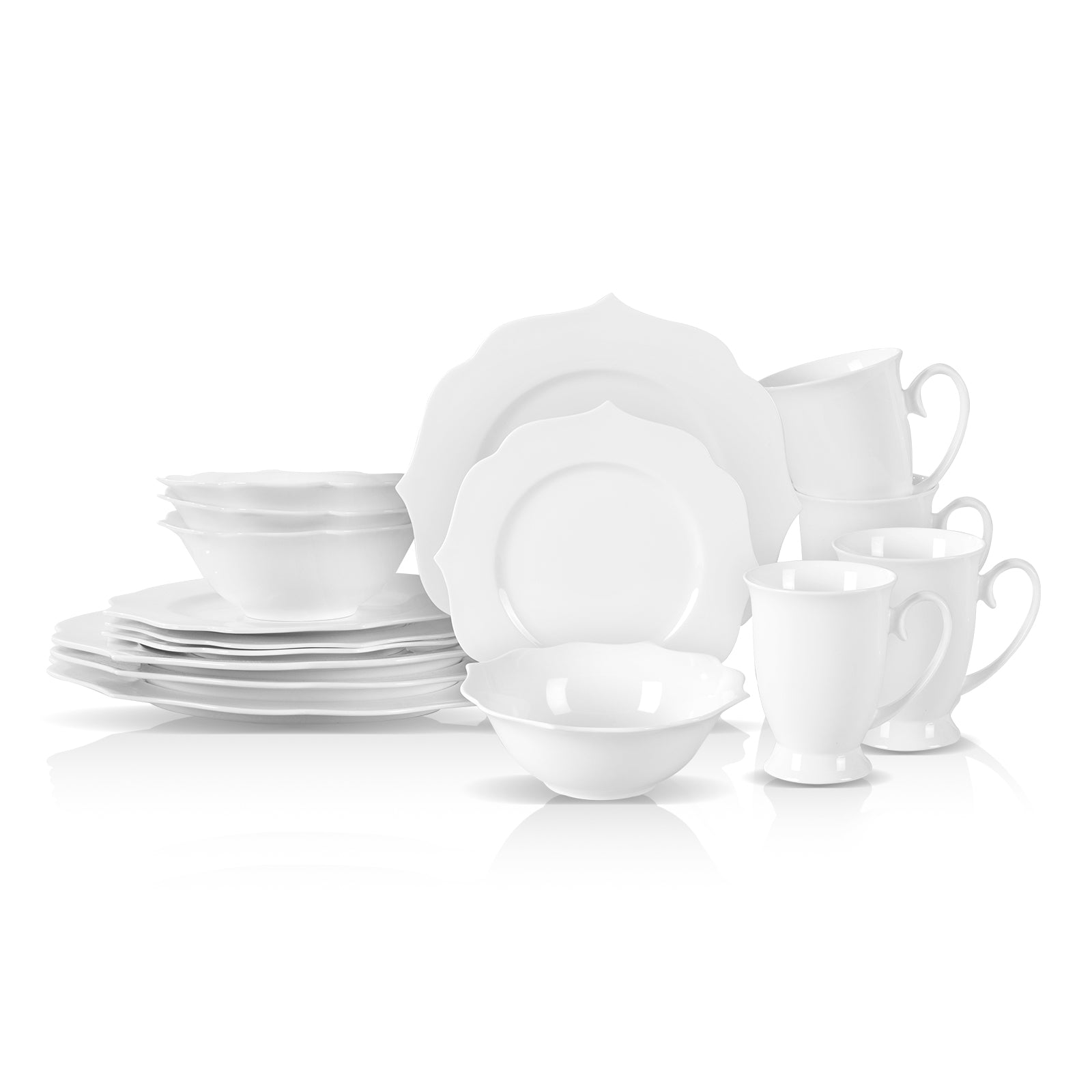 Bone China Embossed Lotus Dinnerware Set