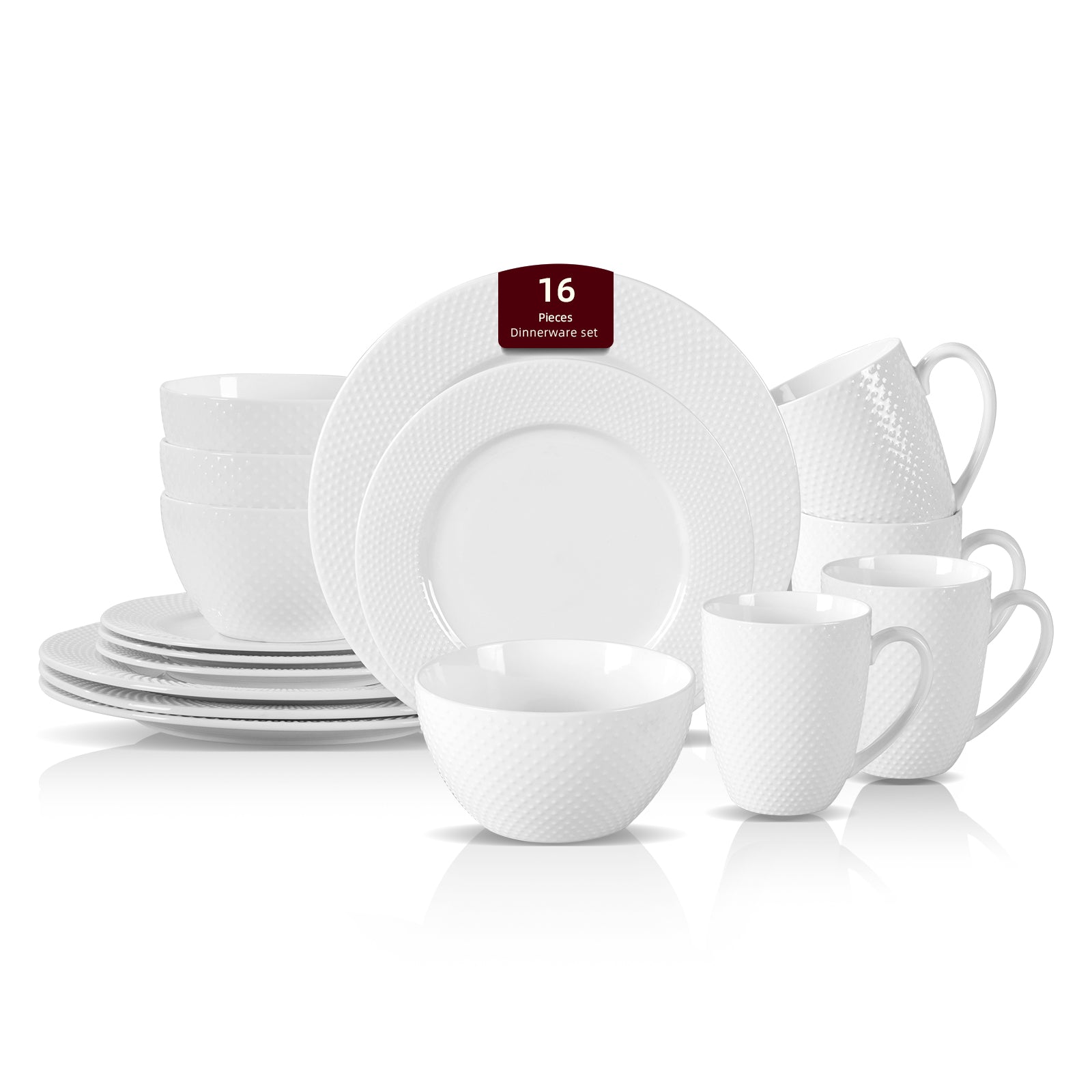 Bone China Embossed Rain Drops Dinnerware Set
