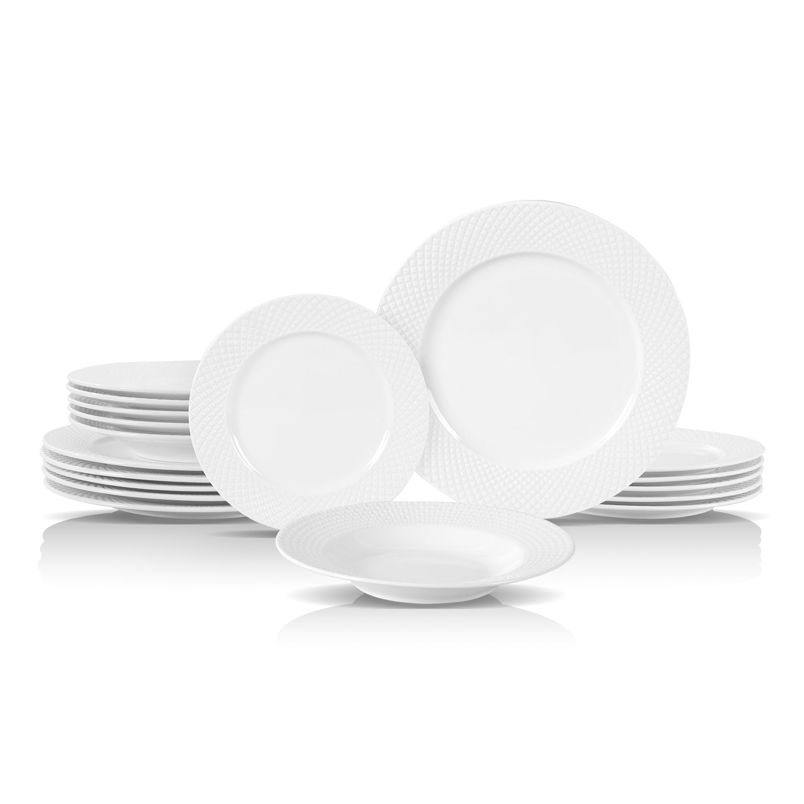 Bone China Embossed Diamond Dinnerware Set