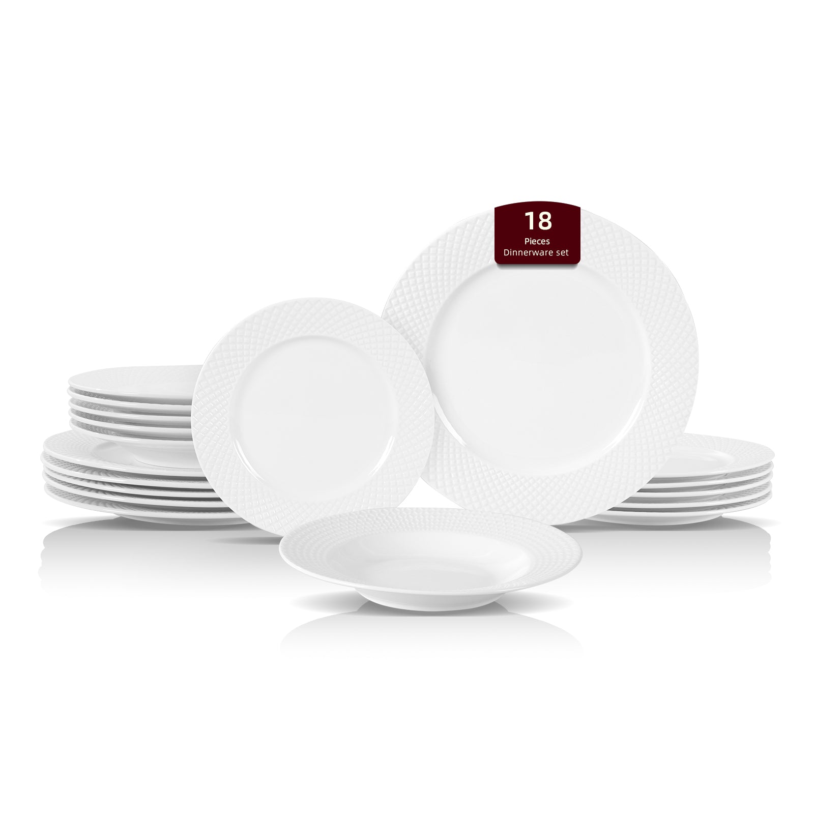 Bone China Embossed Diamond Dinnerware Set