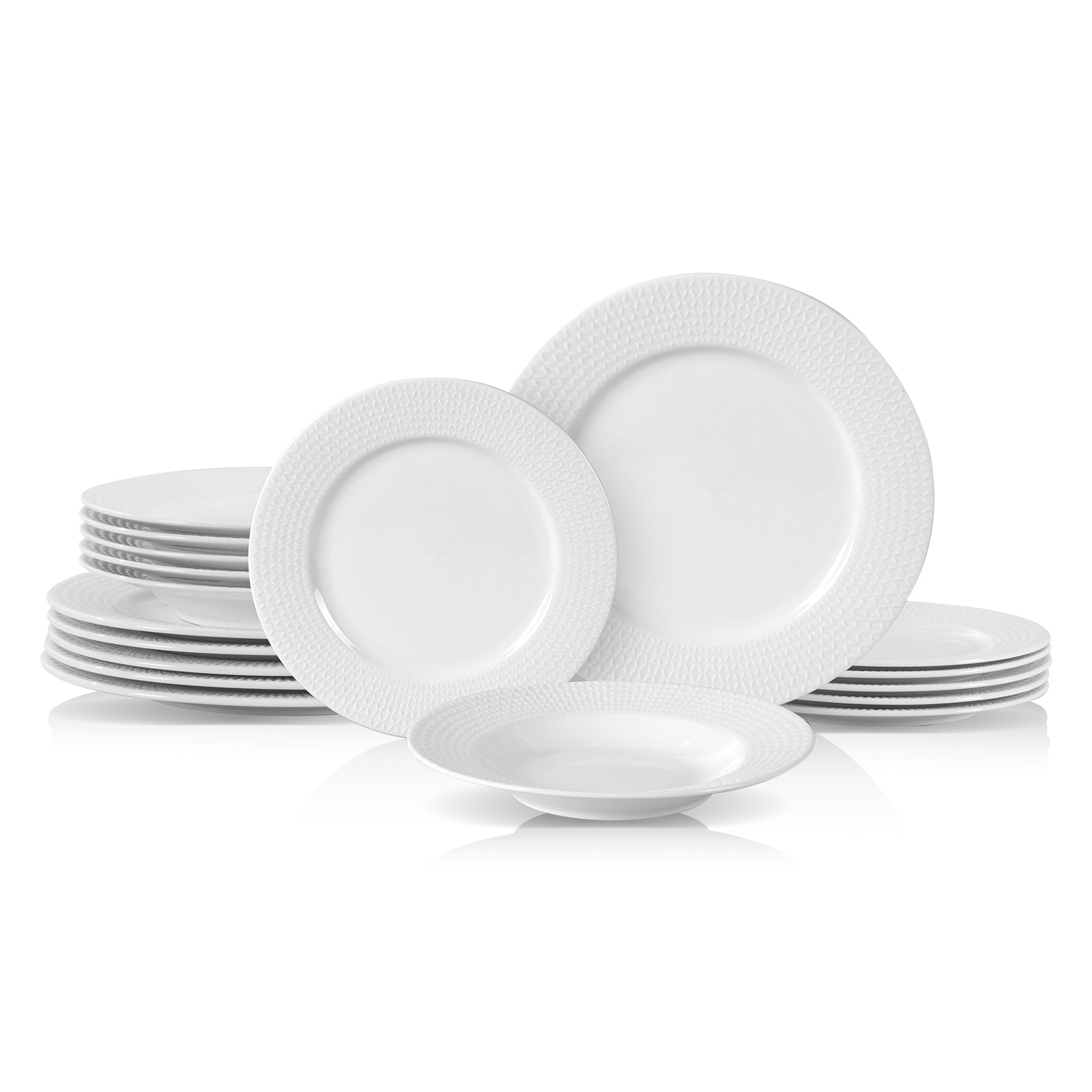 Bone China Embossed Waves Dinnerware Set
