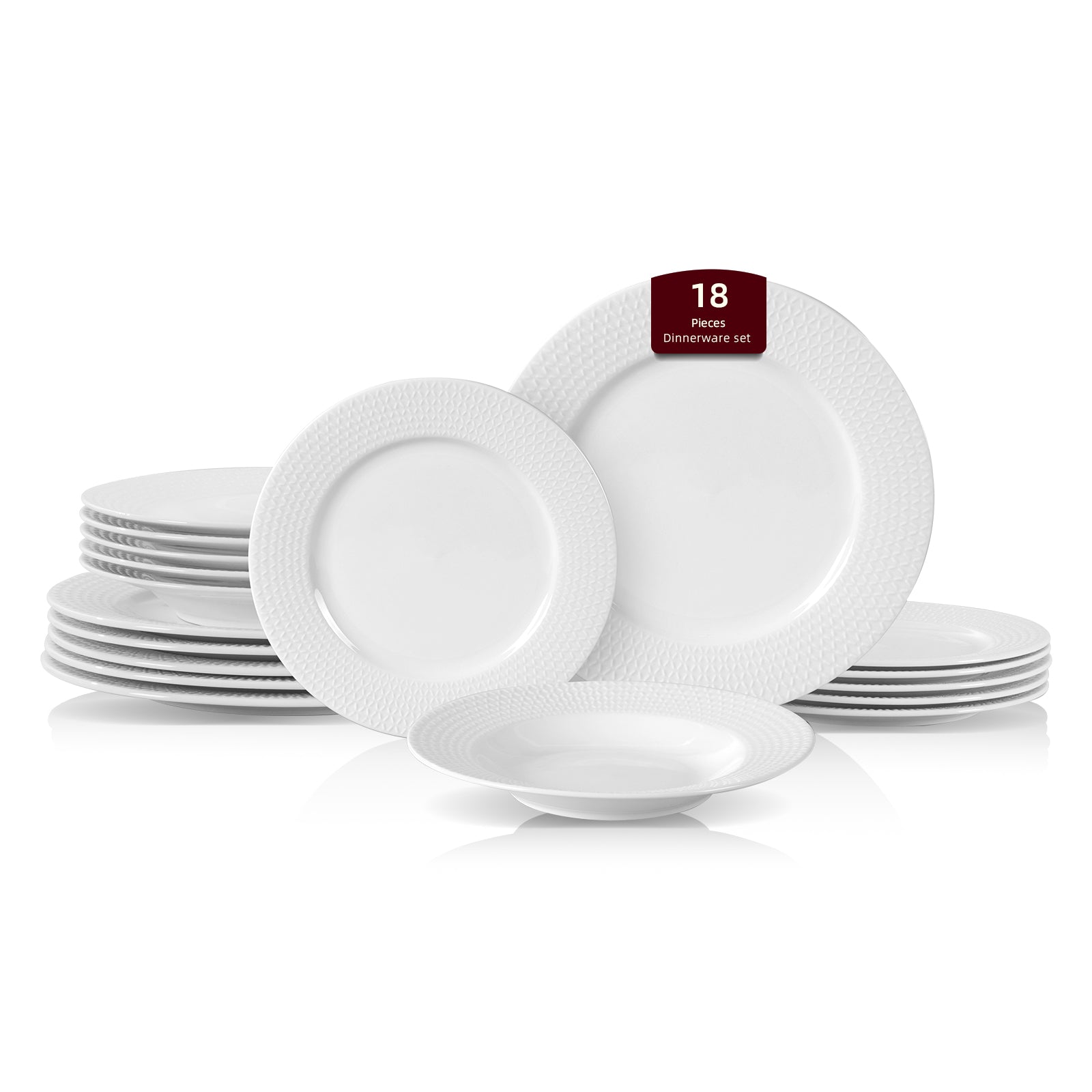 Bone China Embossed Waves Dinnerware Set